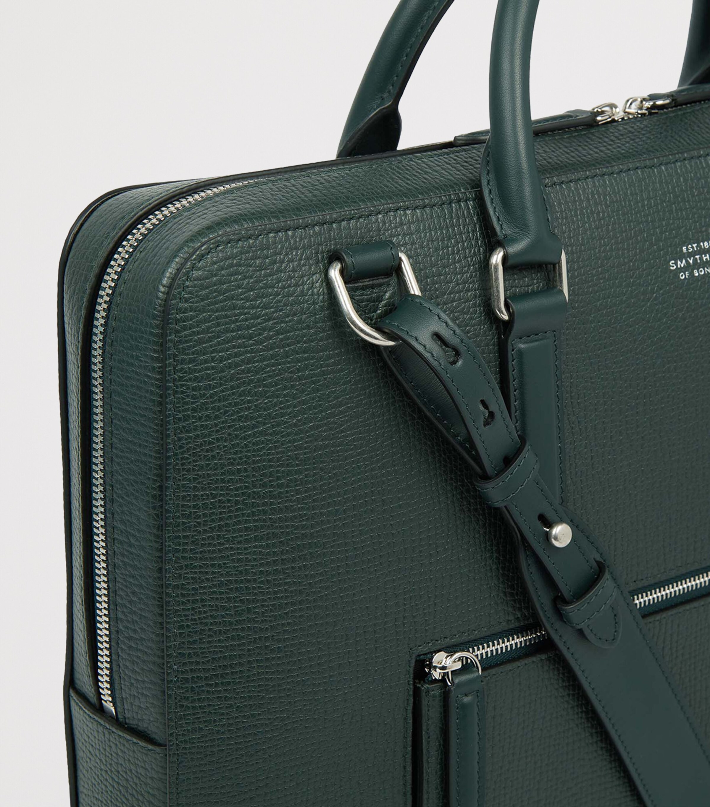 Ludlow Leather Slim Briefcase BOTTLE GREEN Image 5