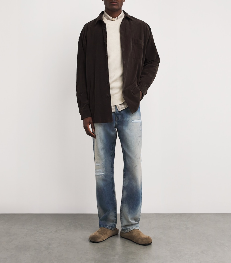 Heritage Straight Distressed Jeans BLUE Image 2