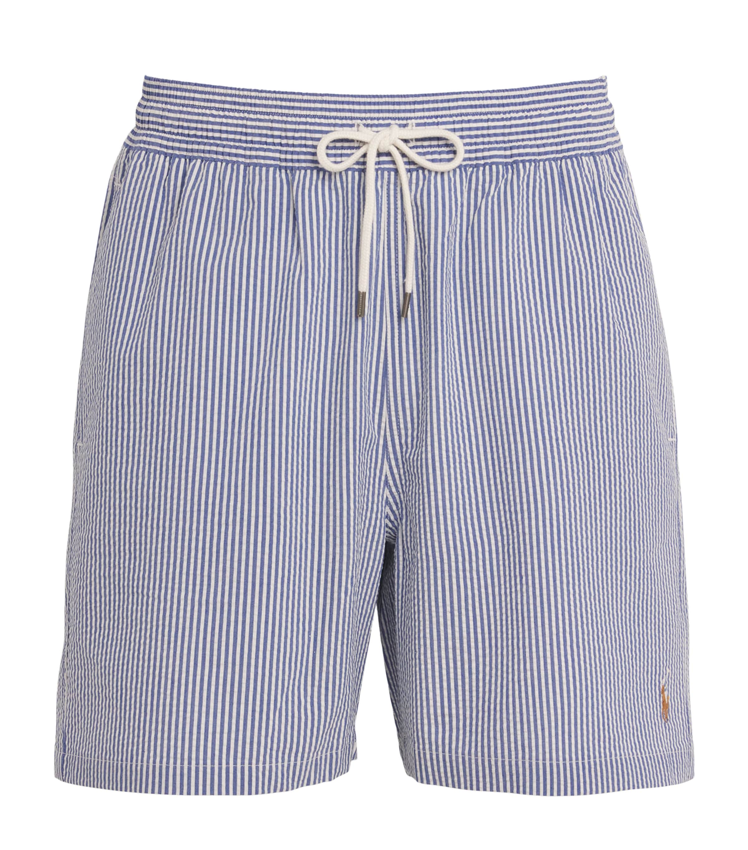 Polo Ralph Lauren Seersucker Traveller Swim Shorts In Blue