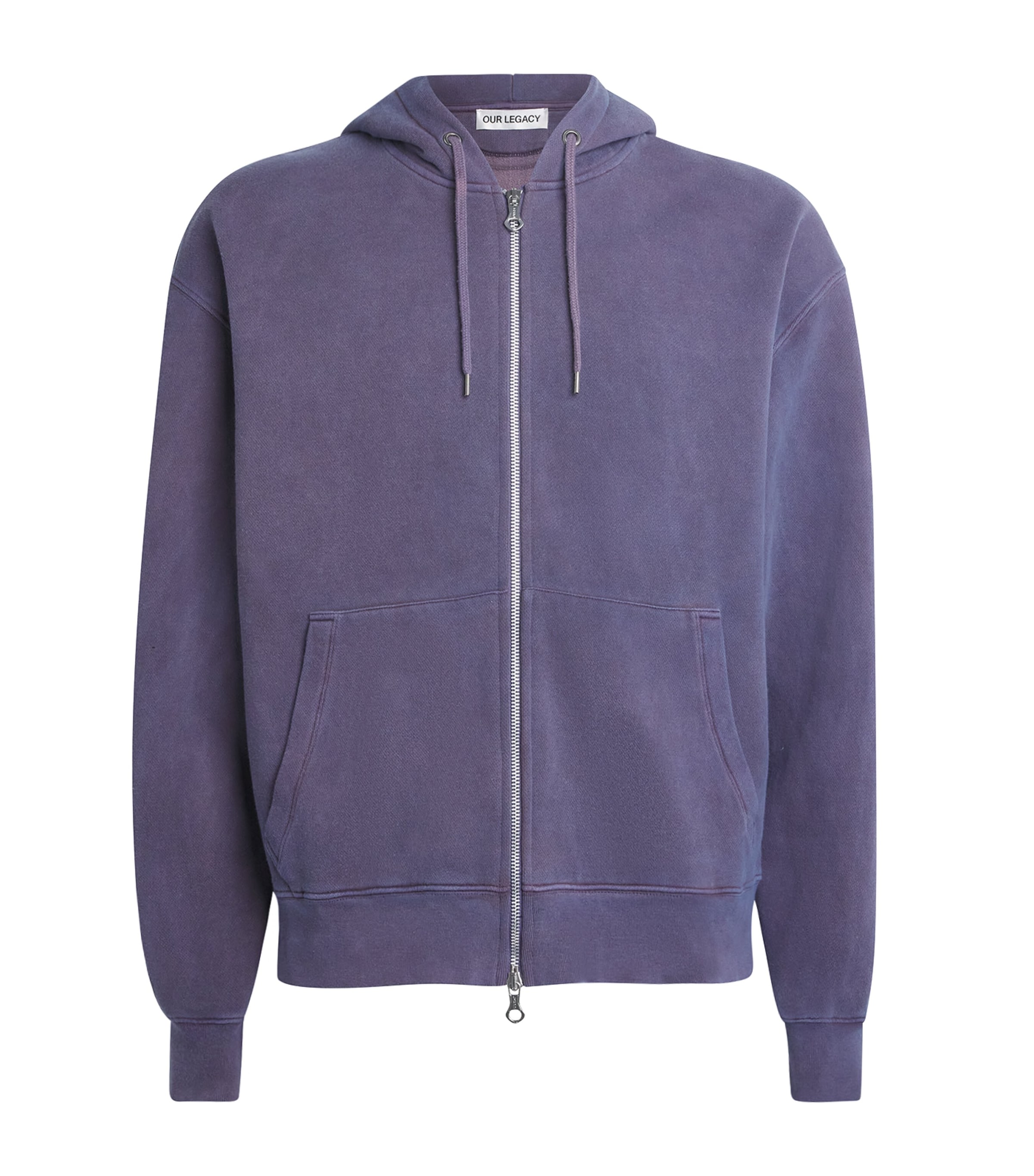 Our Legacy Mens Organic Cotton Rascal Zip-Up Hoodie Antique Amethyst Image 1