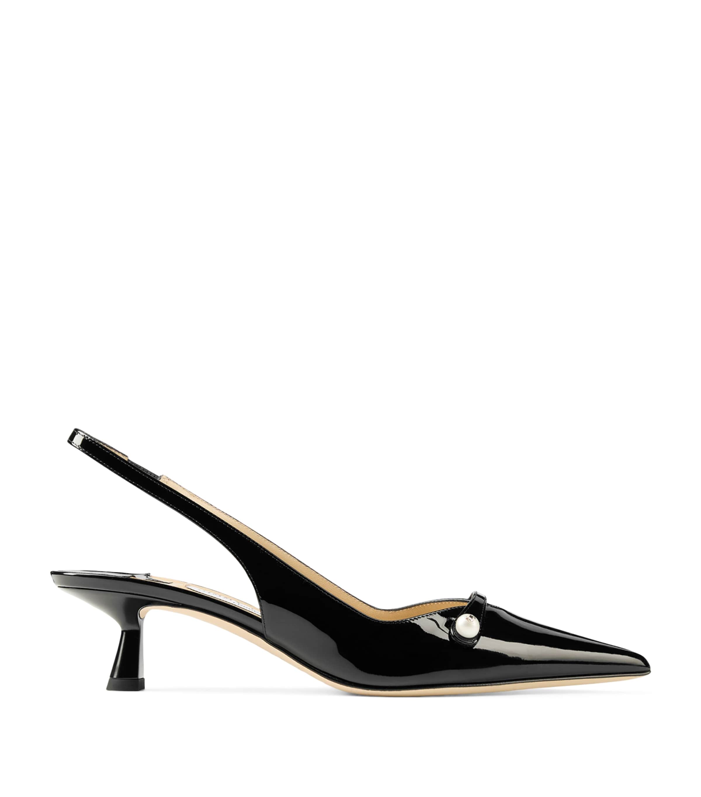 Amita 45 Leather Slingback Pumps BLACK Image 1