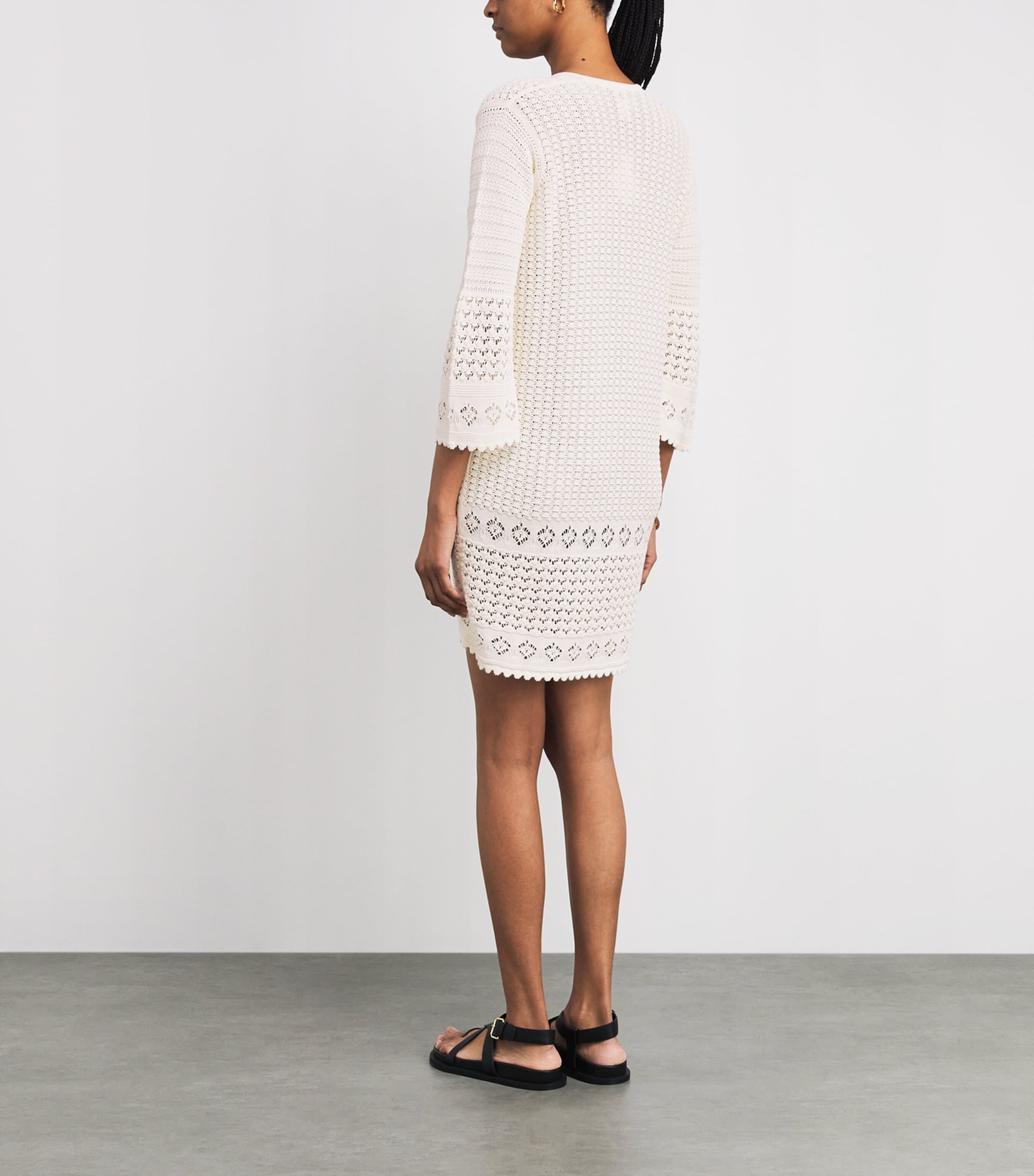 Eres Womens Crochet Divinia Mini Dress Ecru Image 4