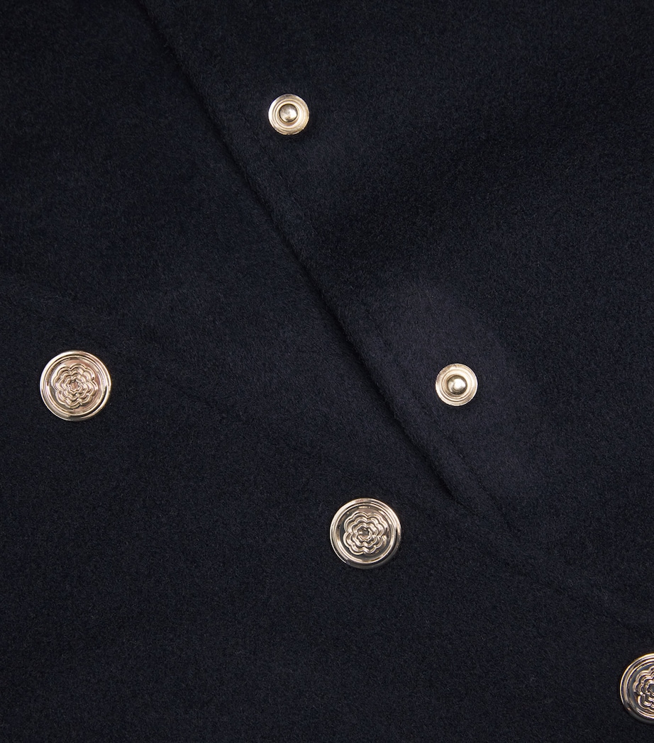 Wool Stripe-Trim Bomber Jacket NAVY Image 5