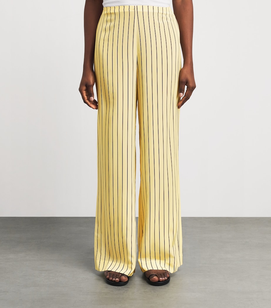 STAUD Womens Silk Stripe Stroll Trousers Mons Monday Image 4