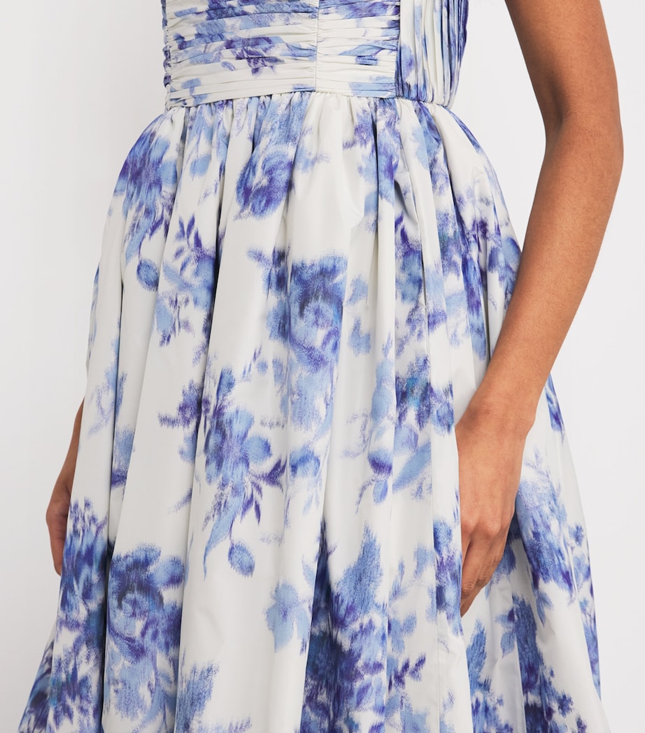 Strapless Gathered-Bodice Gown 146 IVORY/BLUE Image 6