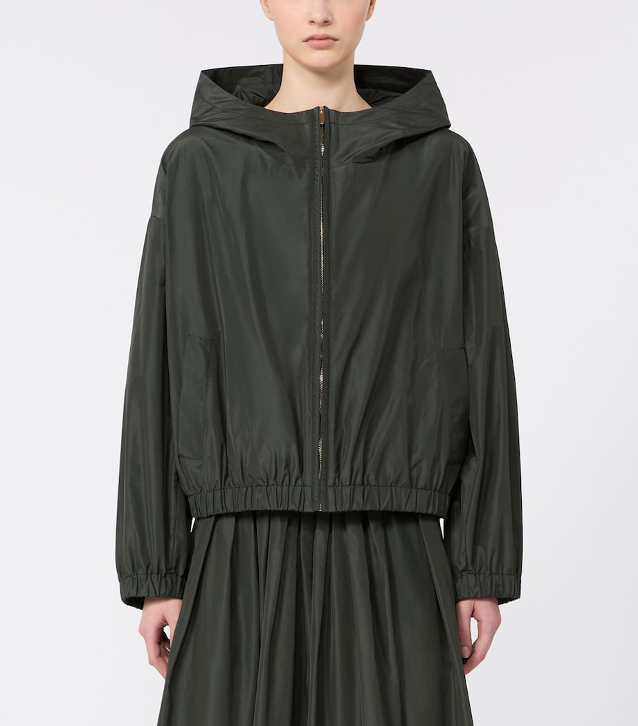 Max Mara Womens Water-Repellent Taffeta Jacket Dark Green Image 3
