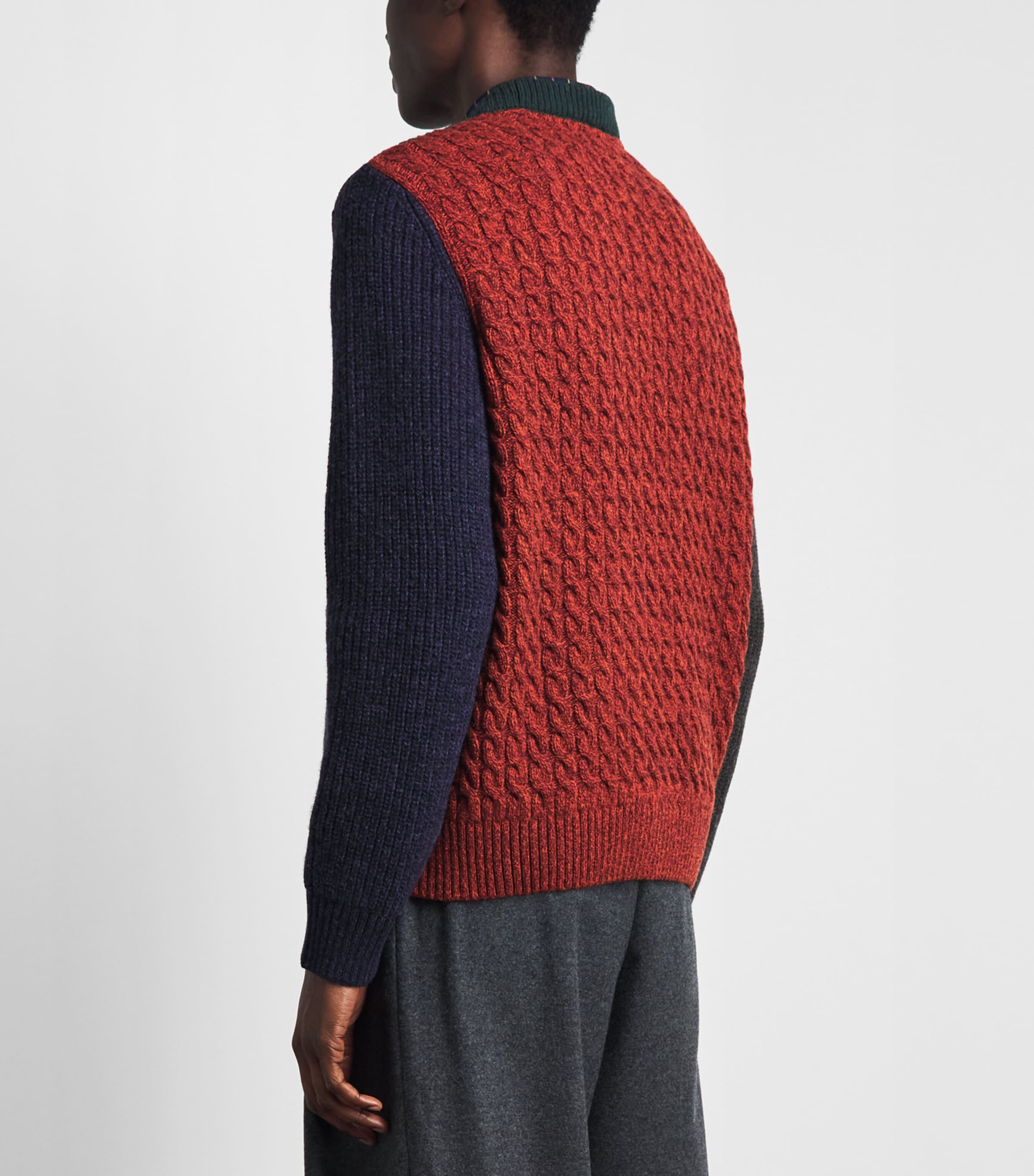 Barbour Mens x Paul Smith Wool Tyne Sweater Bottle Green Image 4