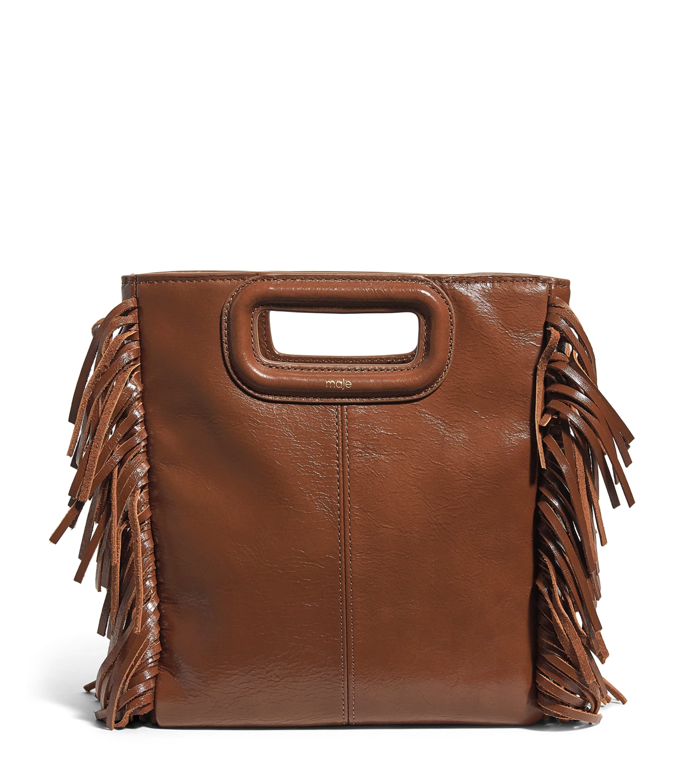 Leather M Top-Handle Bag BROWN Image 1