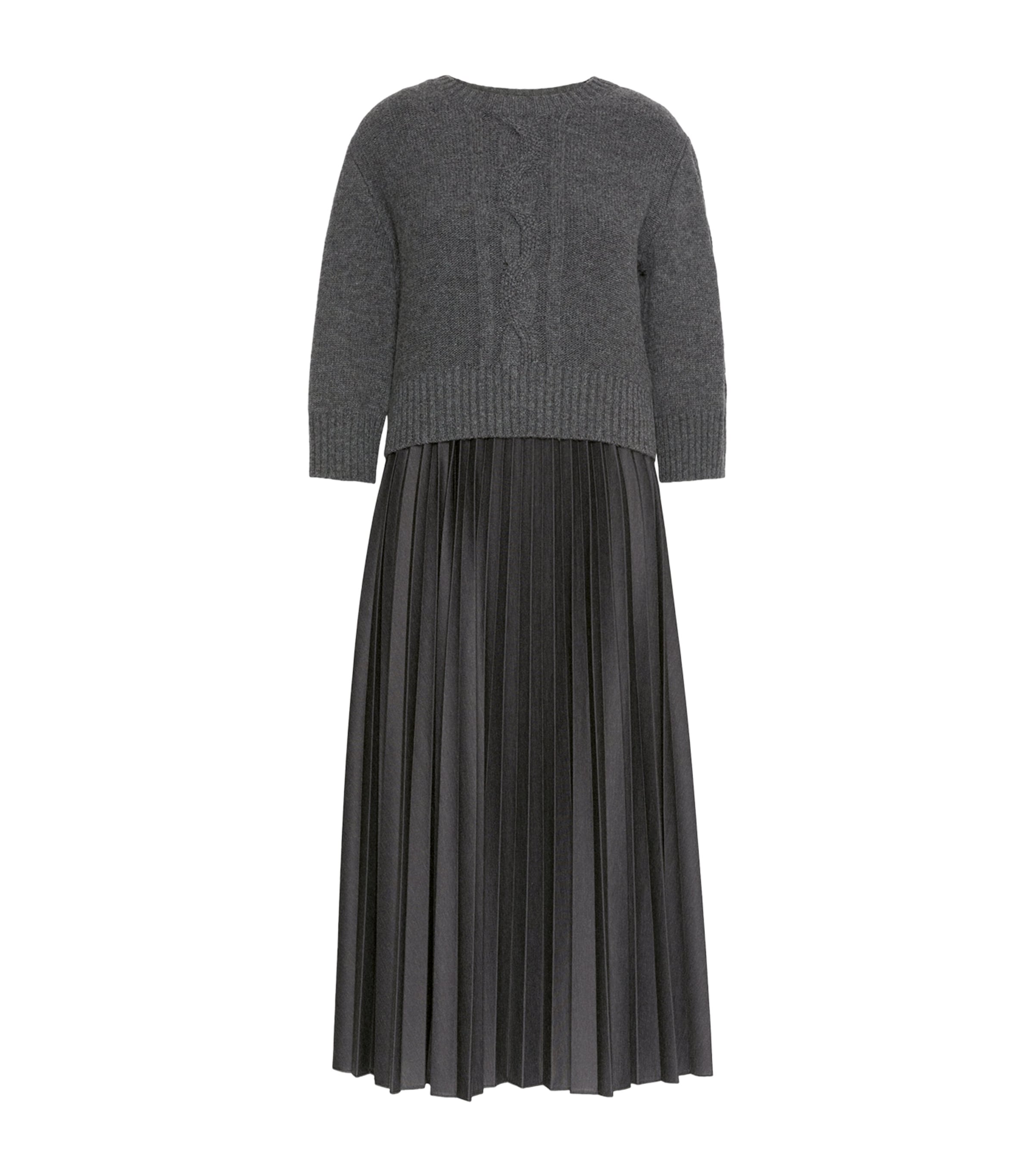 Weekend Max Mara Womens Jersey Midi Dress with Virgin Wool Sweater Dark Grey Image 1