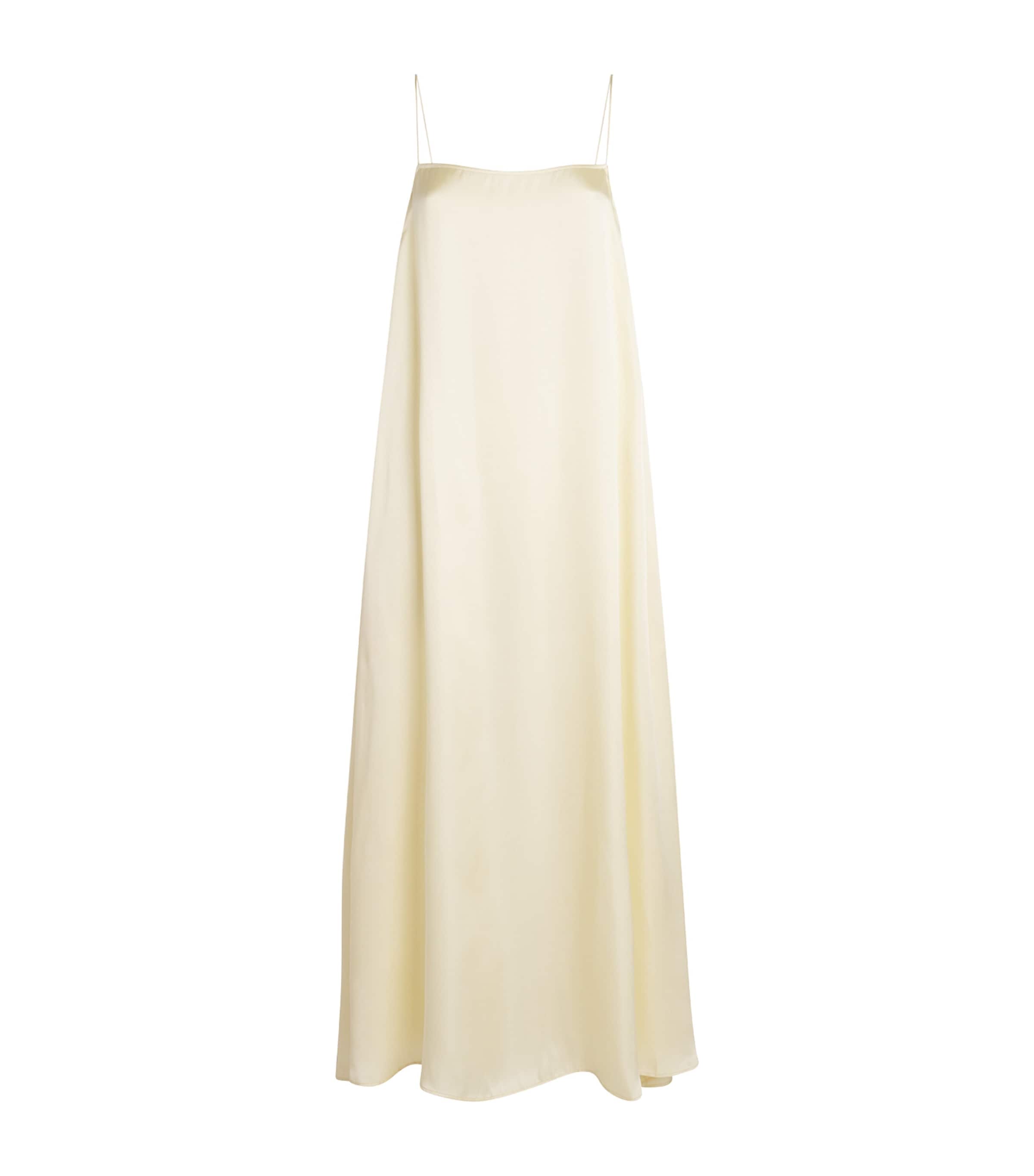 ANINE BING Womens Silk-Blend Mae Maxi Dress Cream Image 1