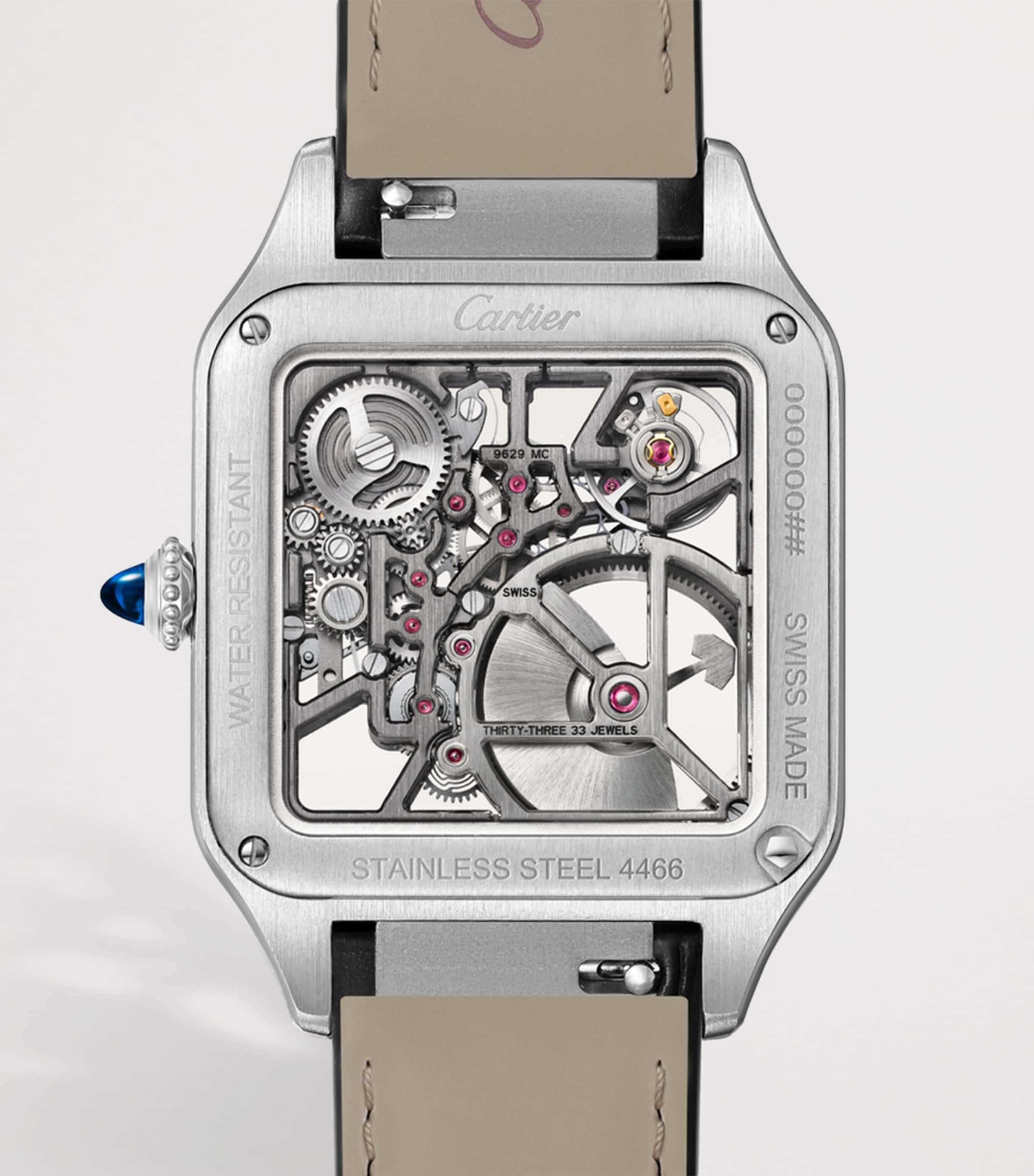 Large Steel Santos-Dumont Skeleton Watch 43.5mm STEEL Image 10