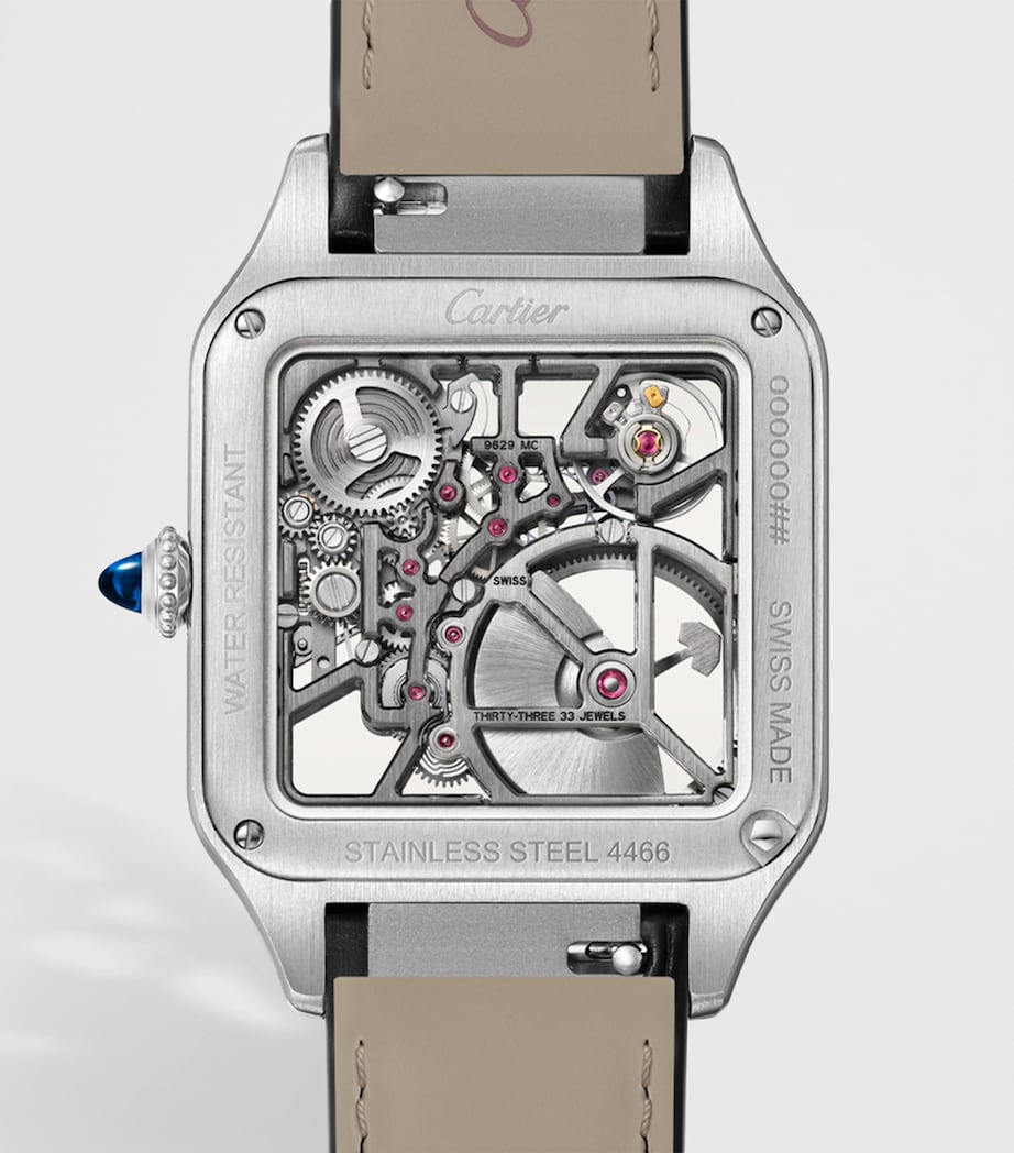 Large Steel Santos-Dumont Skeleton Watch 43.5mm STEEL Image 10