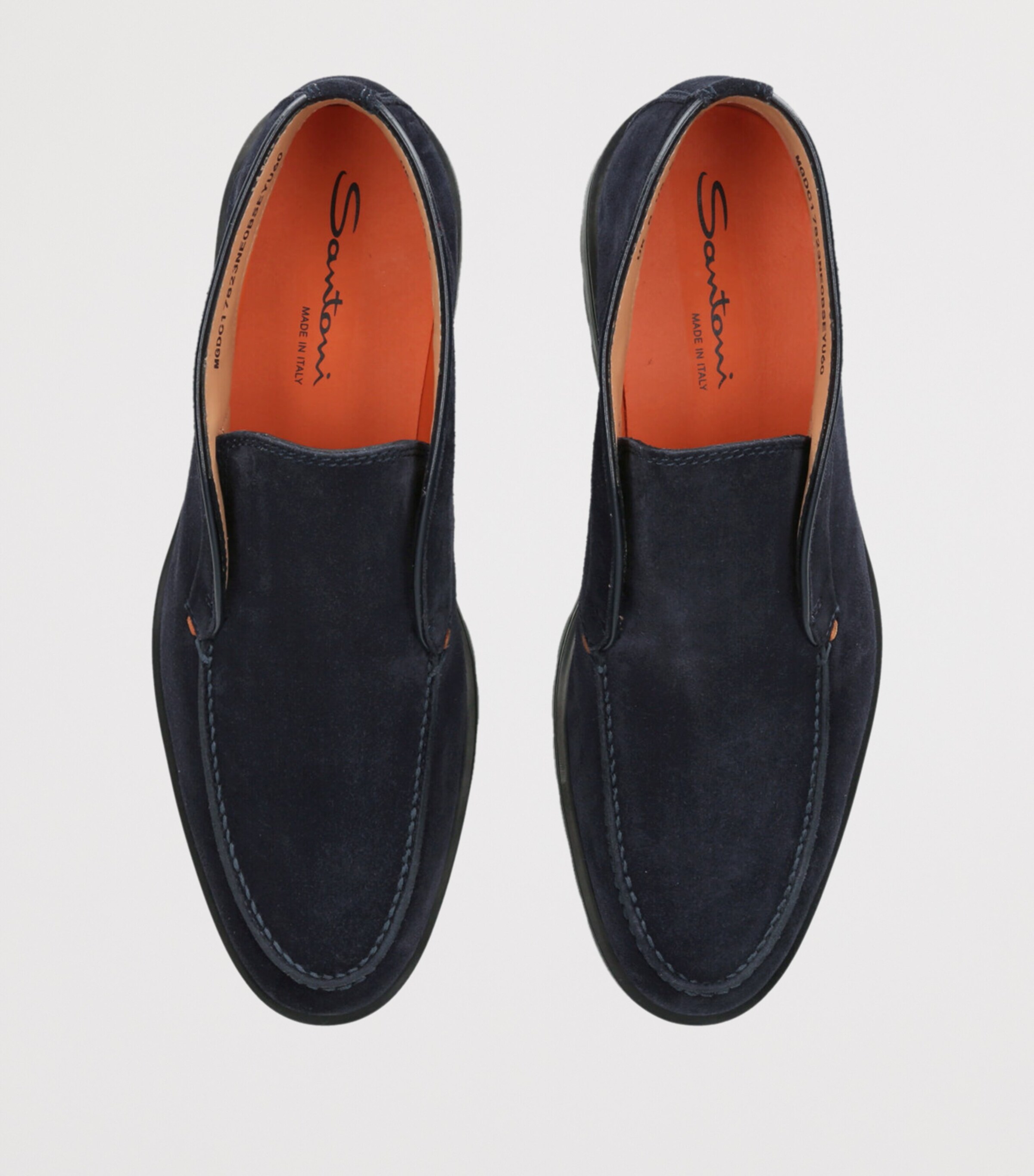 Santoni Suede Detroit Roccia Shear Loafers Navy Image 4