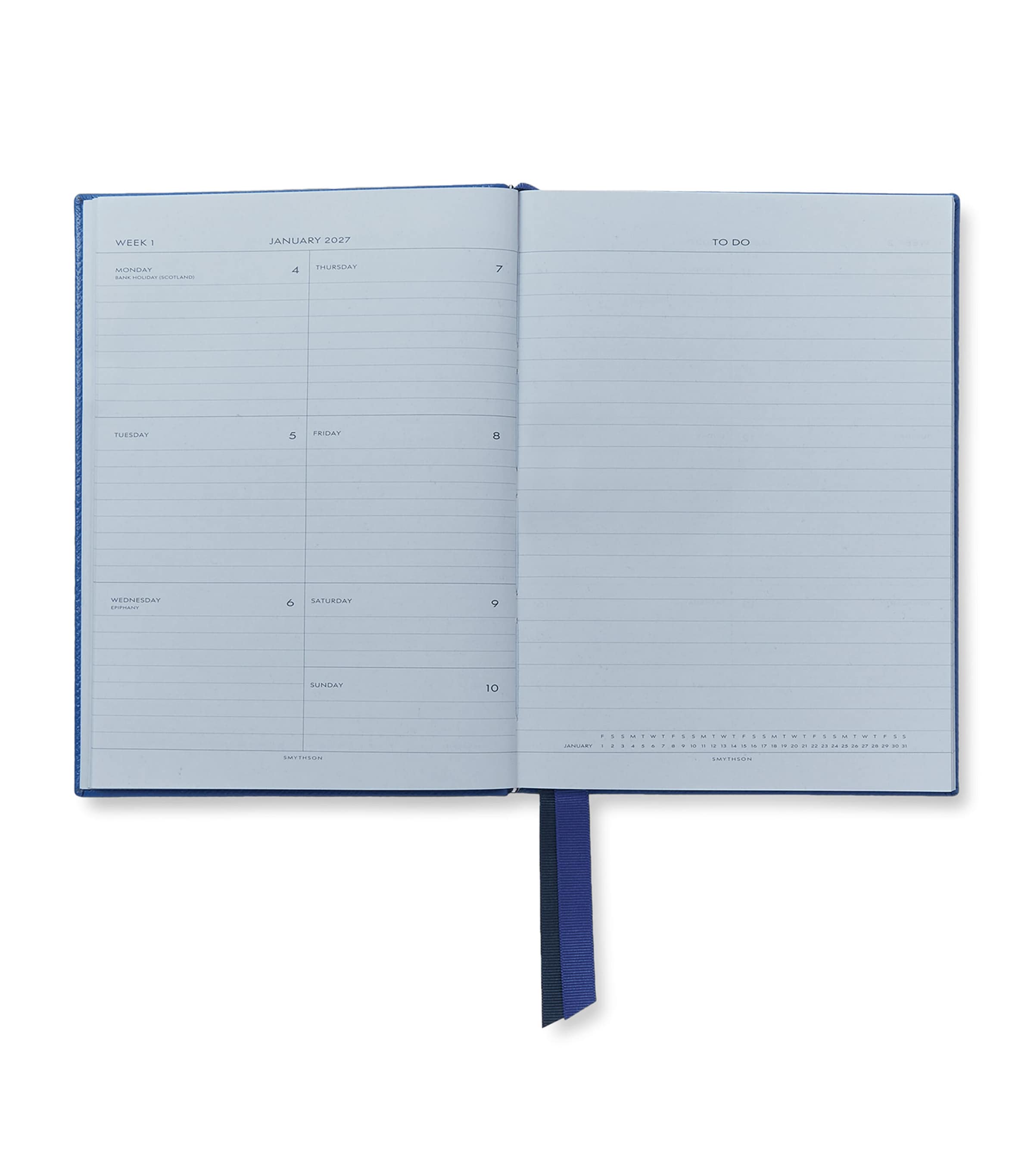 Smythson Leather Soho Weekly Diary 2027 Cerulean Image 2