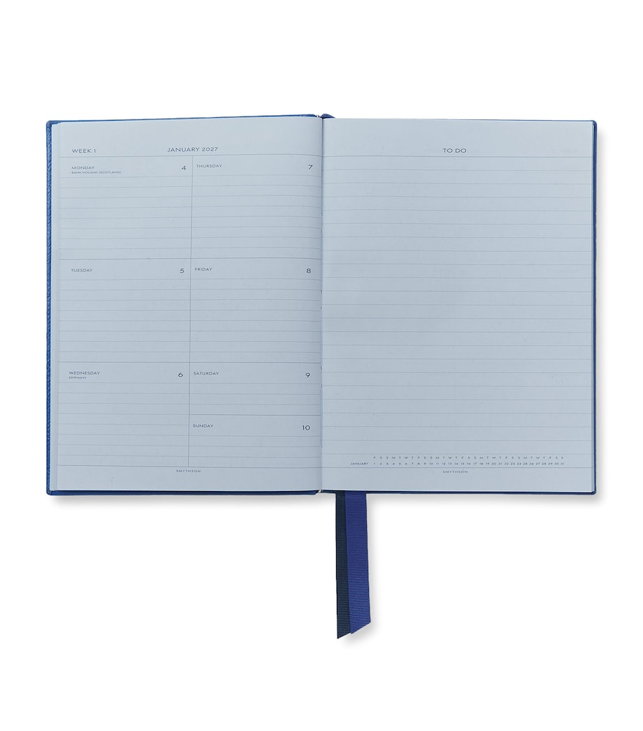 Smythson Leather Soho Weekly Diary 2027 Cerulean Image 2