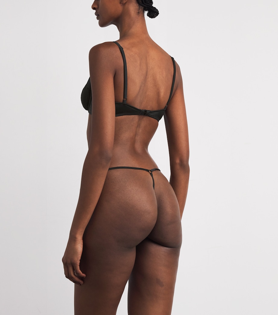 Kiki de Montparnasse Womens Stretch-Silk Tous Les Jours Demi Bra Black Image 3