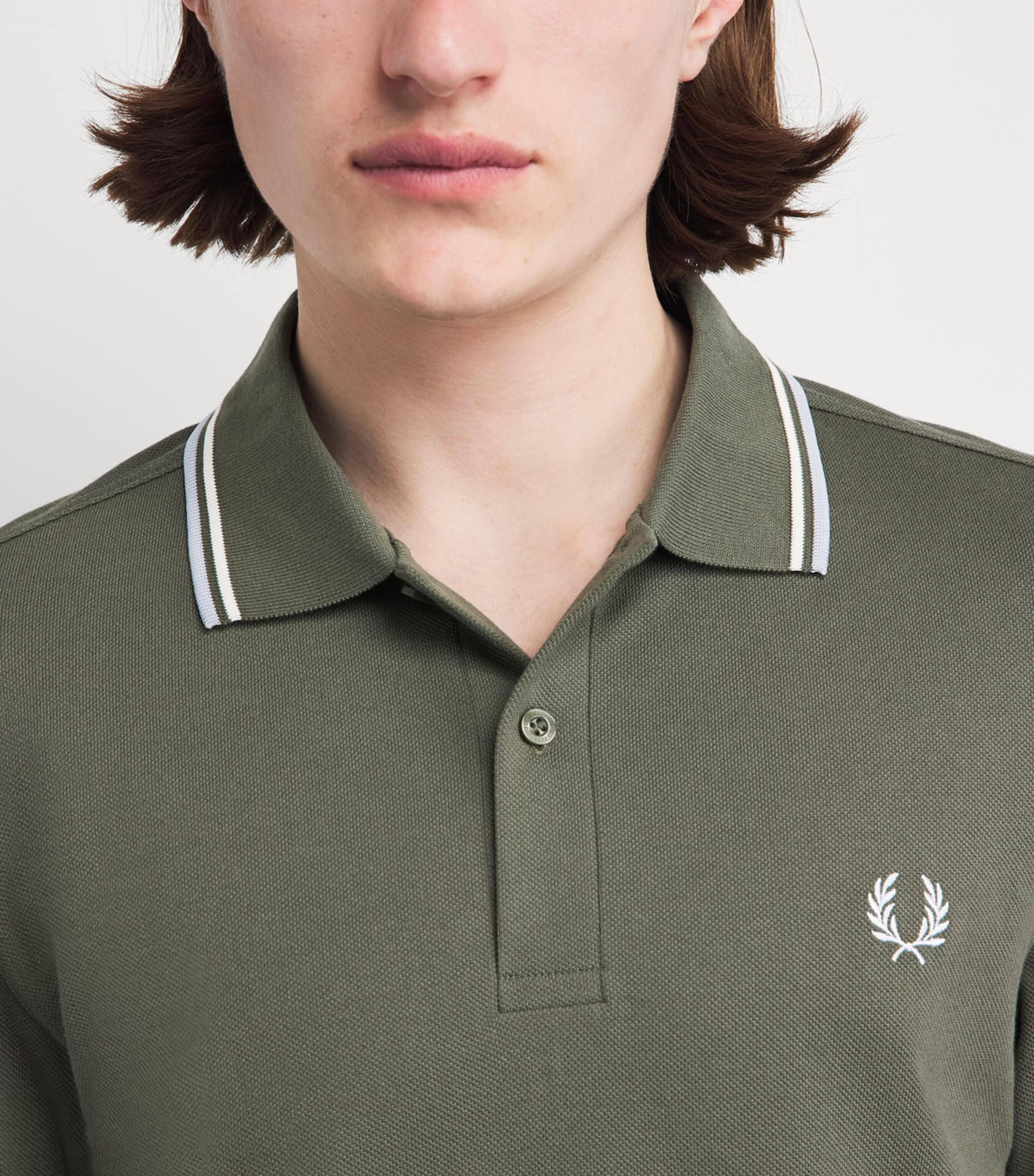 Fred Perry Mens Cotton Twin Tipped Polo Shirt Laurel Wreath Gr Image 3