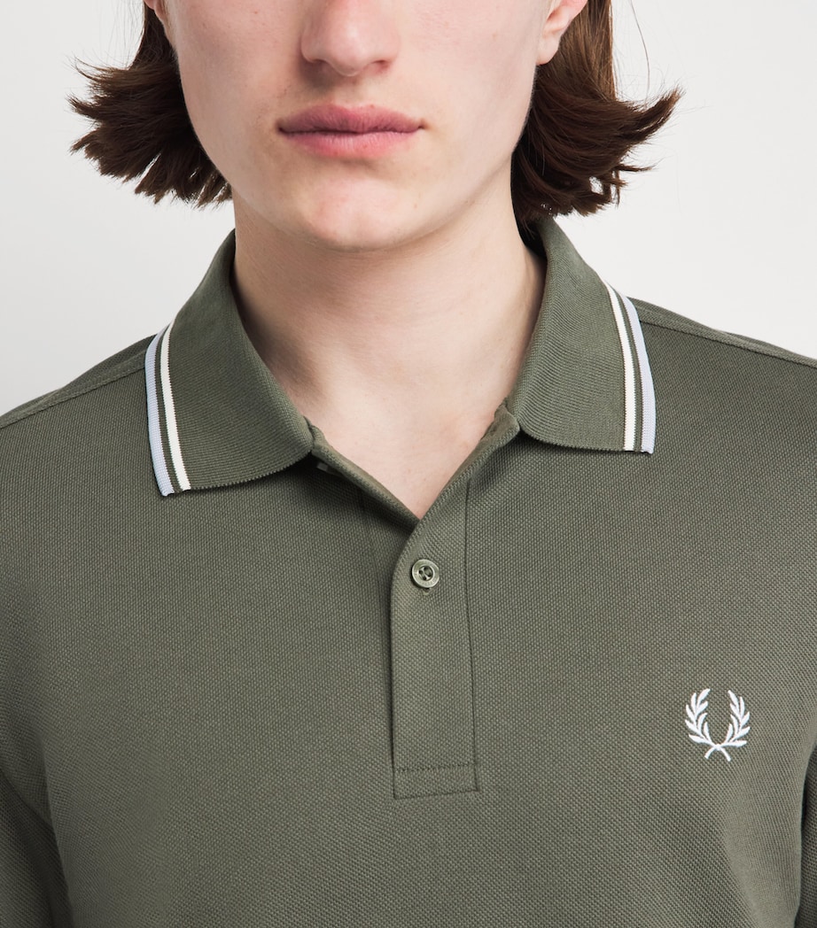 Fred Perry Mens Cotton Twin Tipped Polo Shirt Laurel Wreath Gr Image 3