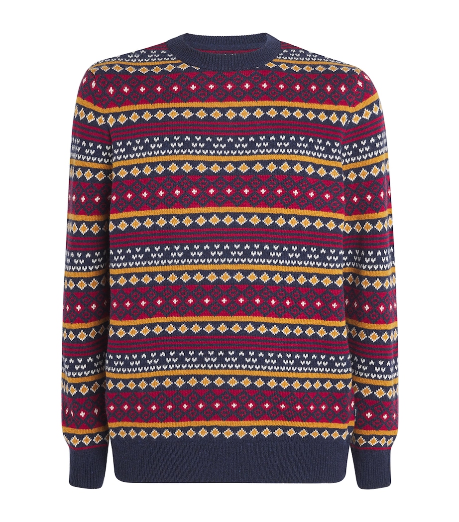 Wool-Cotton Easdale Fair Isle Sweater NAVY Image 1