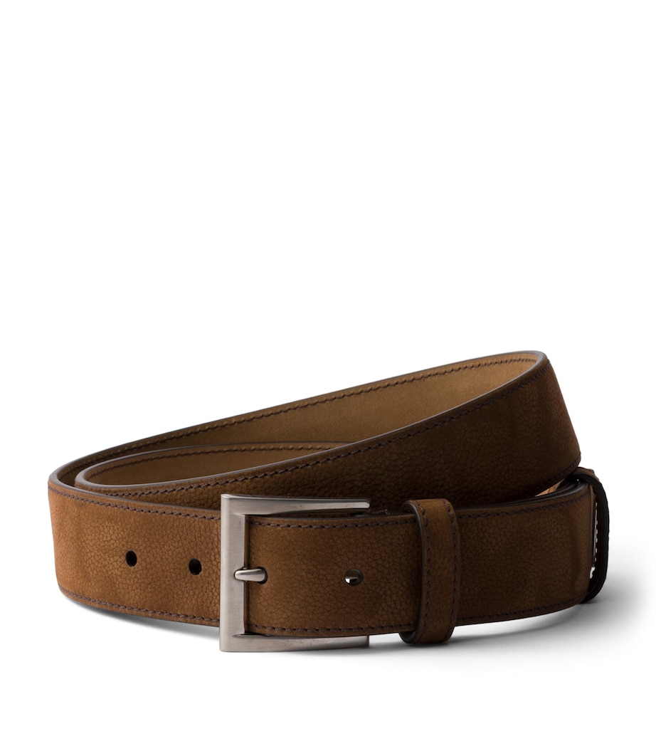 Prada Nubuck Leather Belt Brown Image 1