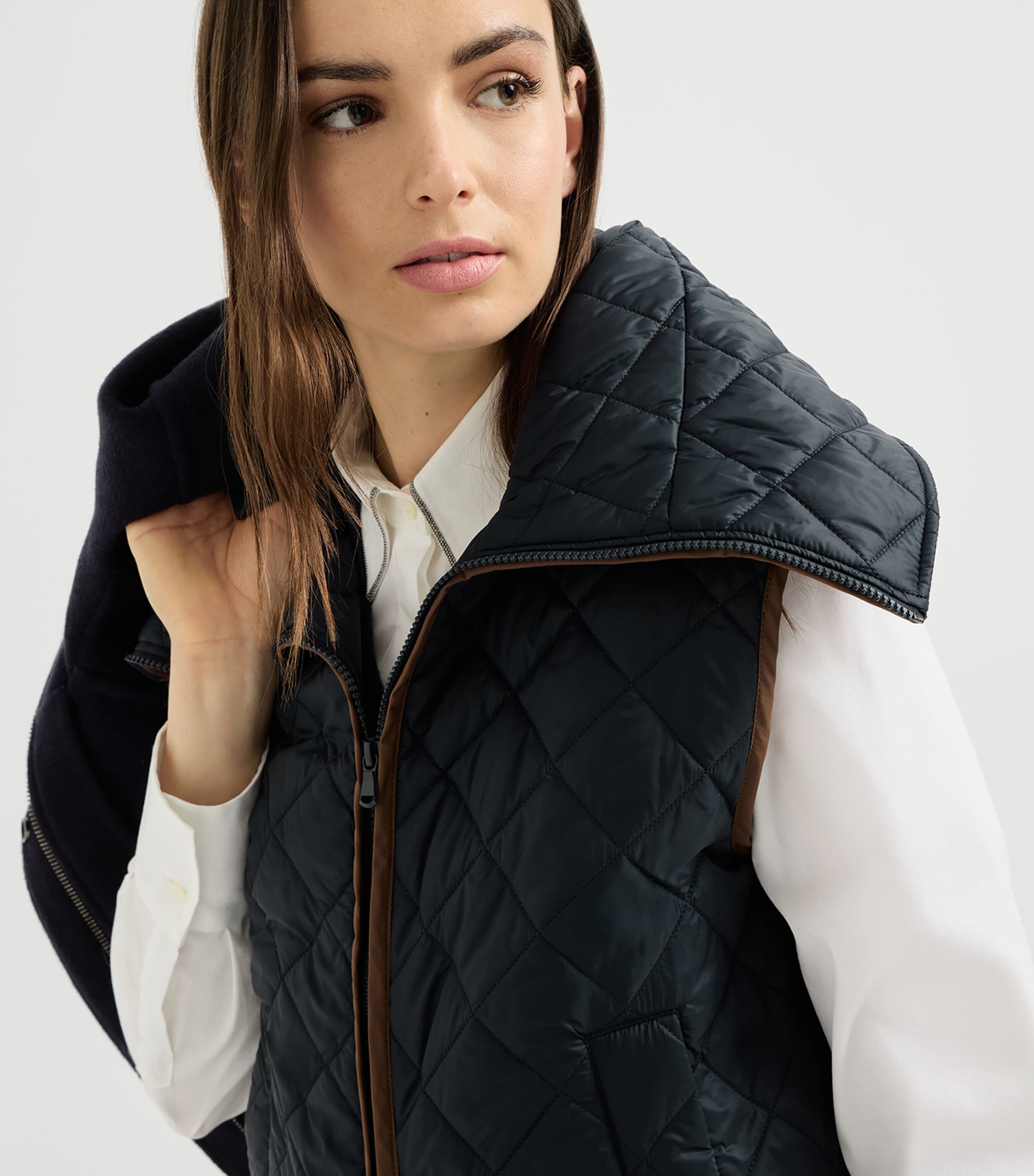 Brunello Cucinelli Womens Virgin Wool-Cashmere Jacket Blu Image 3