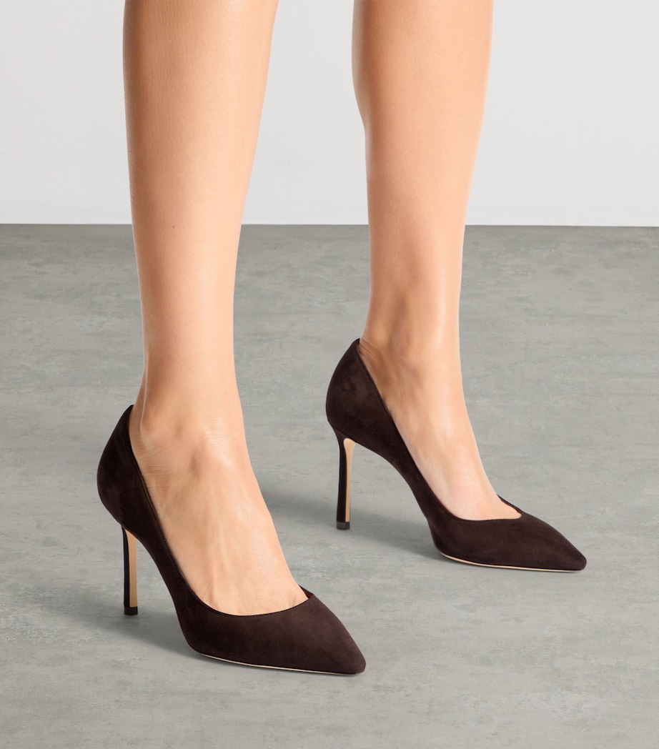 Jimmy Choo Romy 85 Suede Pumps Coffee Image 2