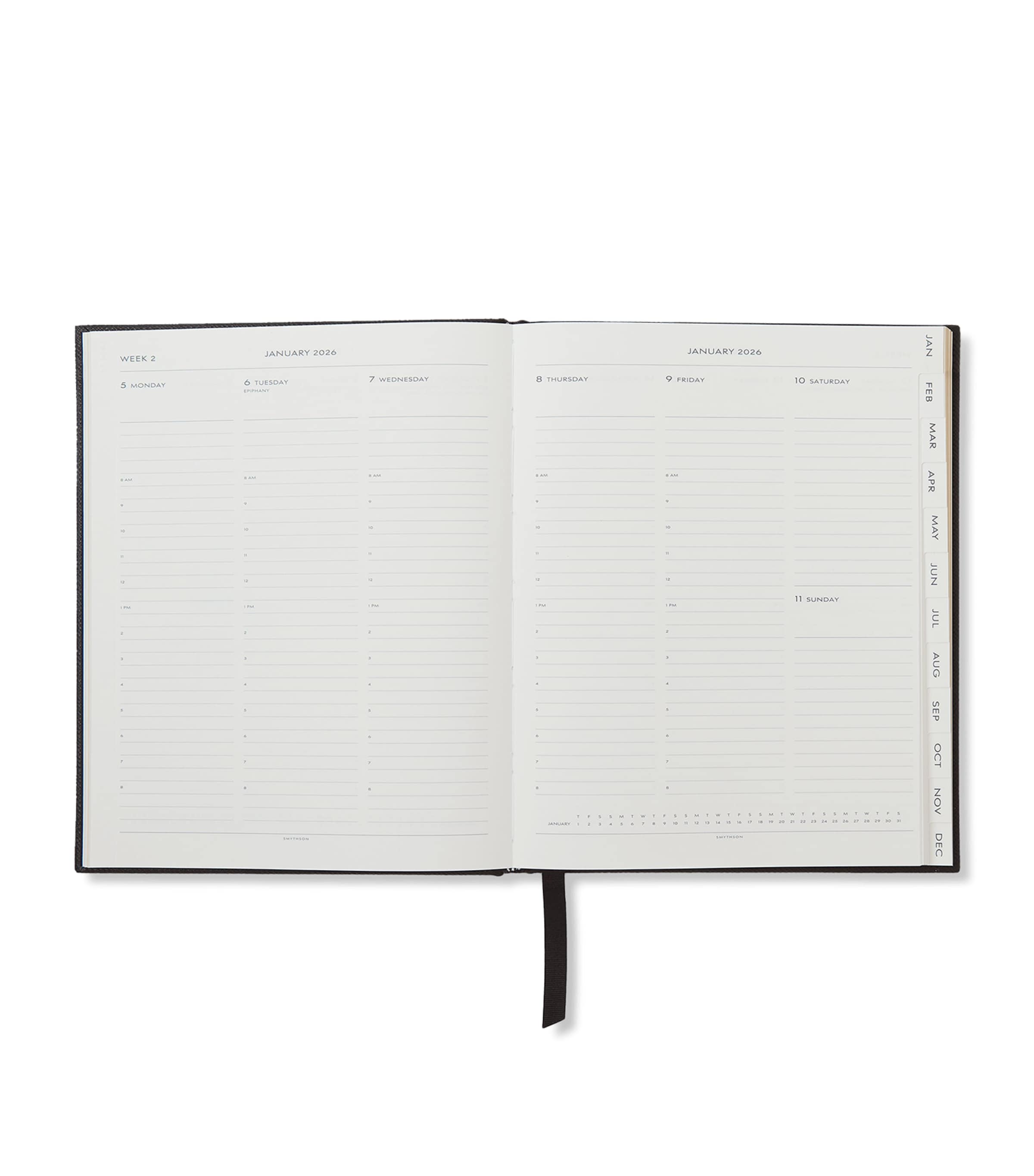 Panama Leather Kings Desk Diary BLACK Image 2