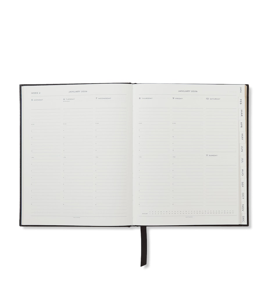 Panama Leather Kings Desk Diary BLACK Image 2