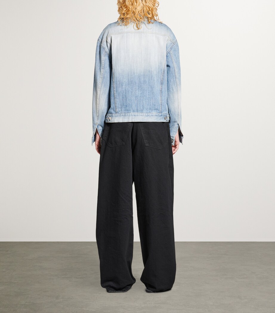 Balenciaga Womens Denim Stand-Collar Jacket Image 4
