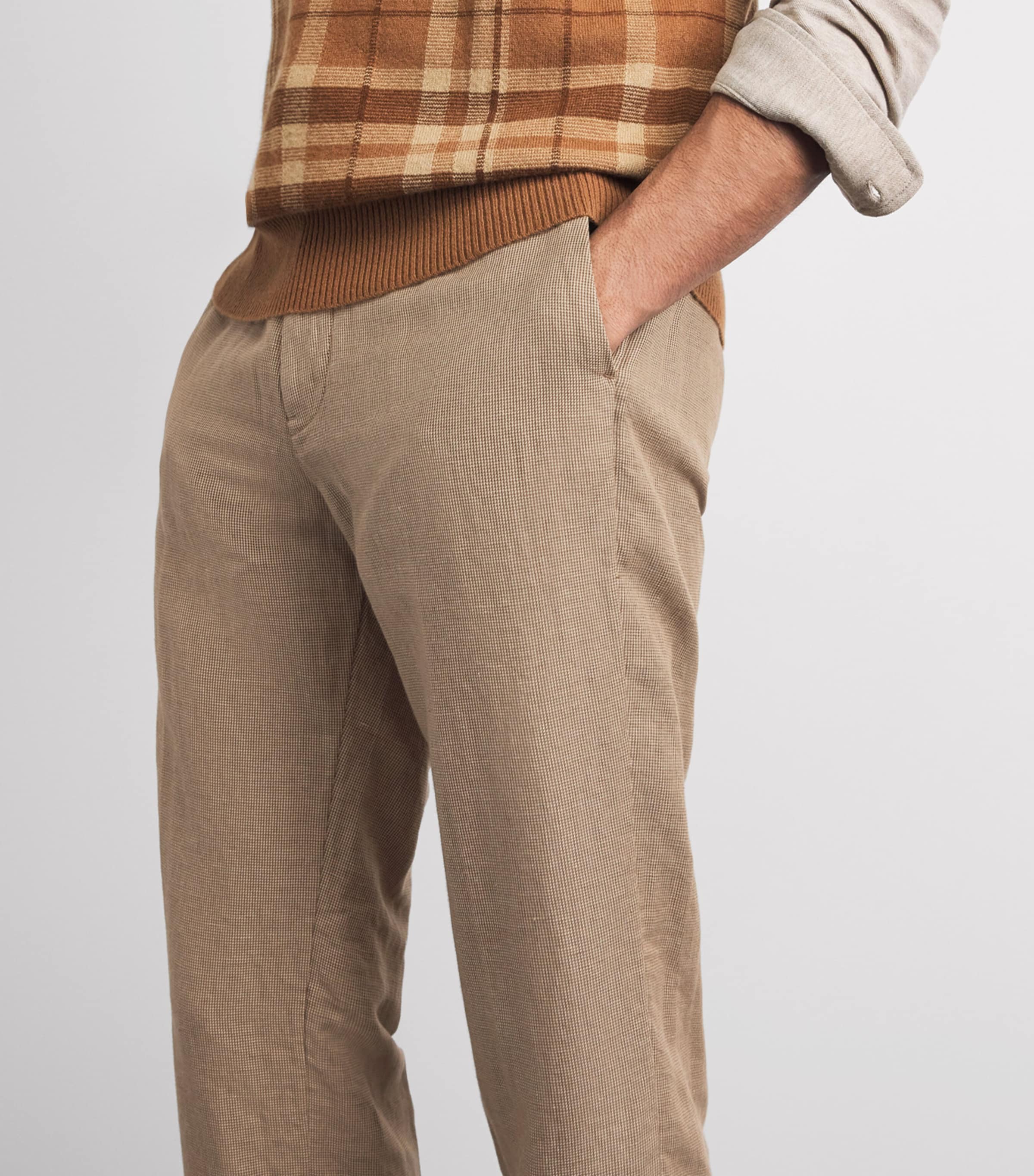 Polo Ralph Lauren Mens Linen-Cotton Straight Trousers Vntg Khaki Mnndstth Image 3