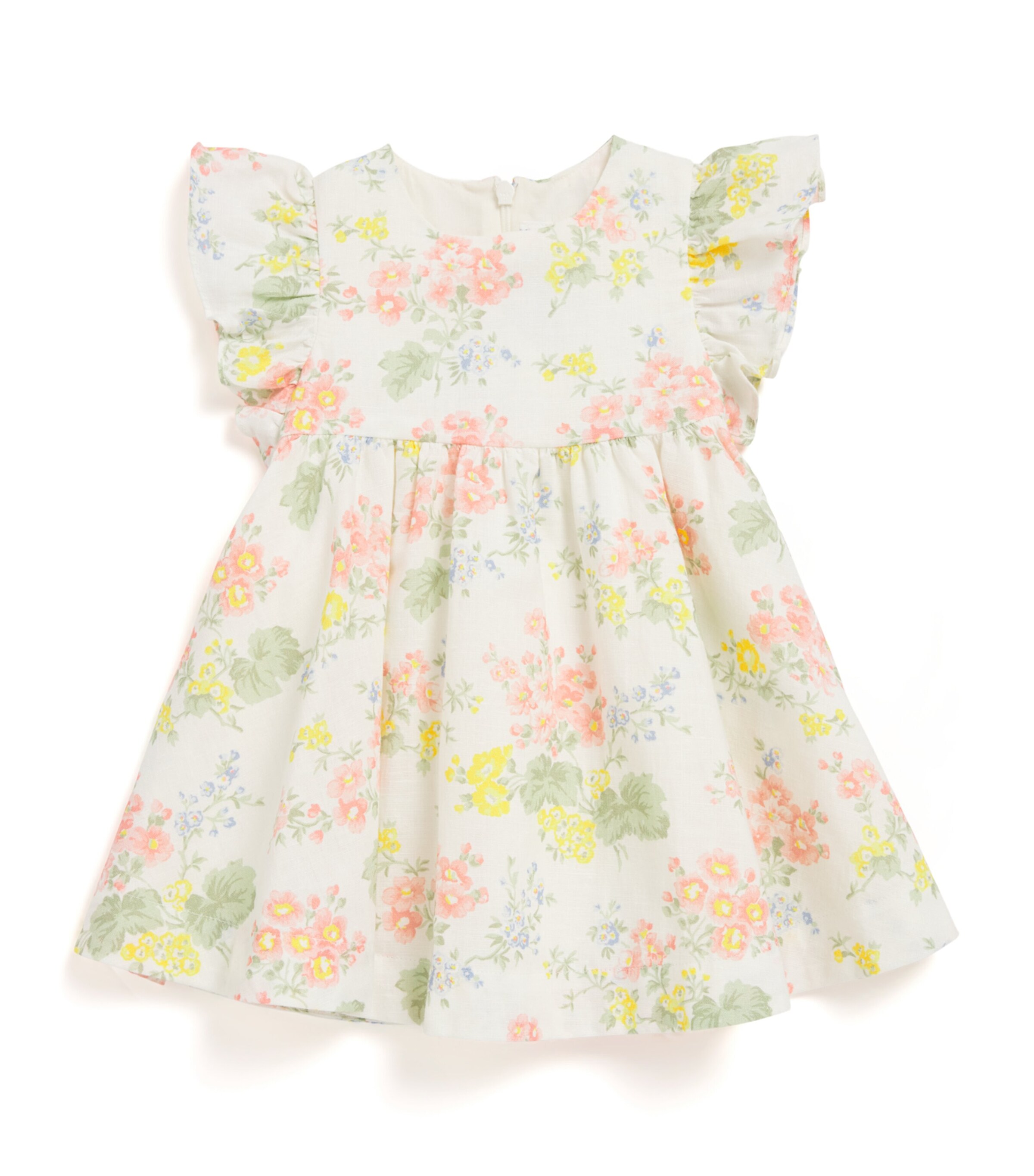 Tartine et Chocolat Linen-Cotton Floral Print Dress (3 months-4 Years) Nacre Image 1