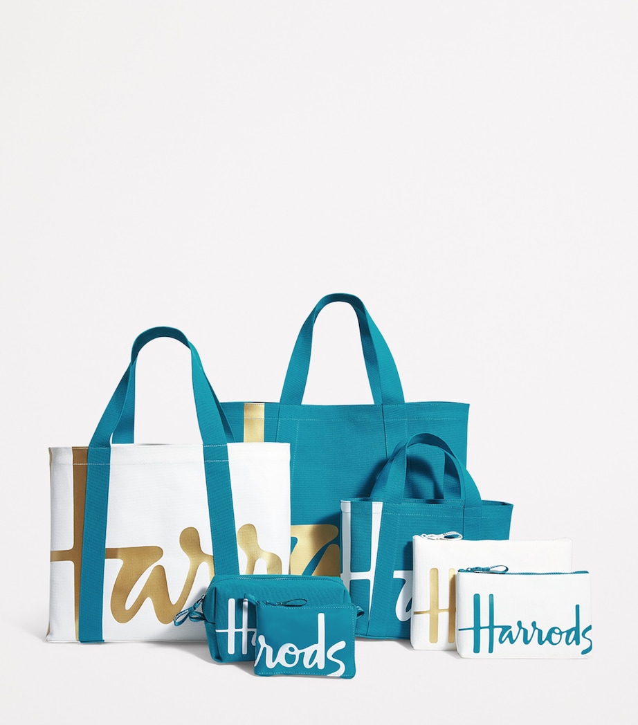 Harrods Medium Cotton Logo Tote Bag Ivory Image 6