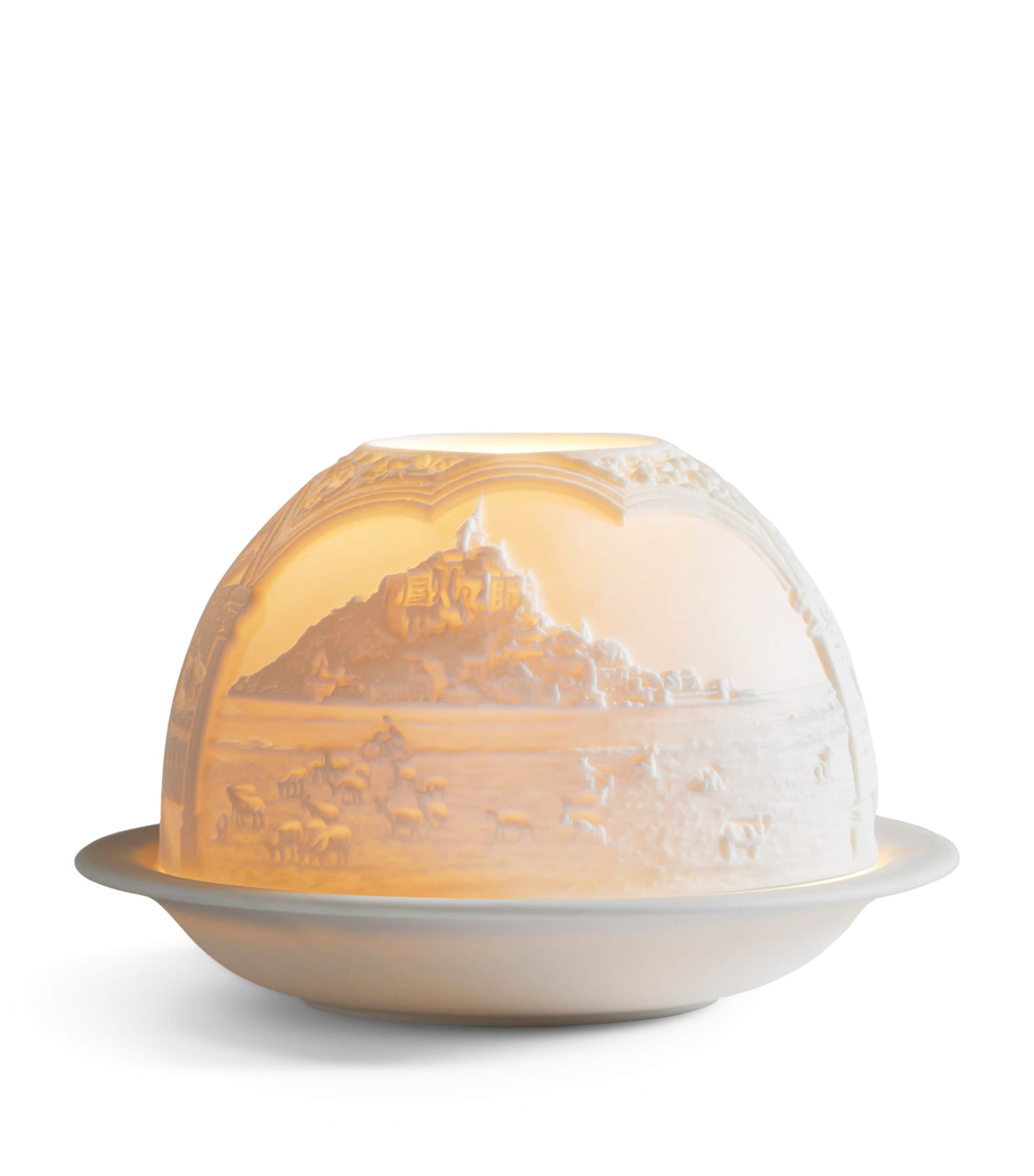 Bernardaud Mont St-michael Led Votivelight Lithophane In White