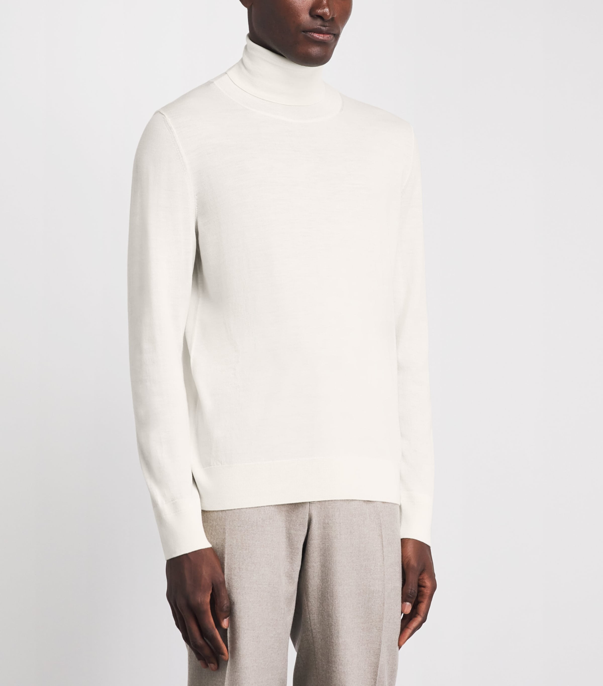 Isaia Mens Wool Rollneck Sweater Image 4