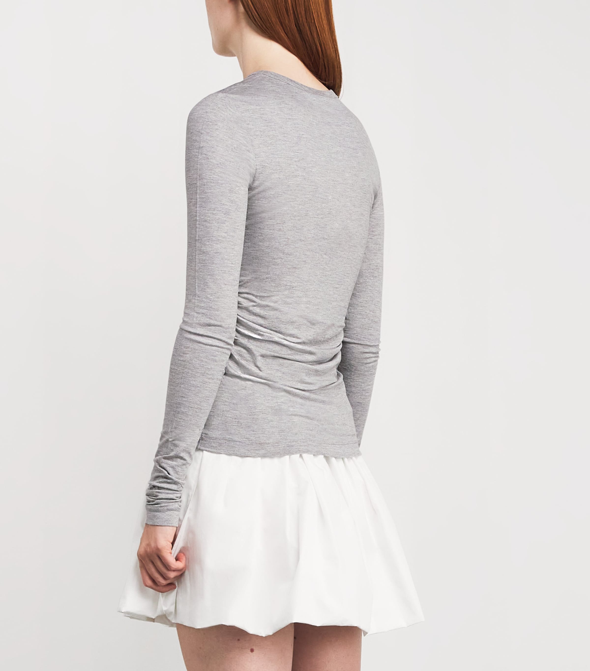 Draped Long-Sleeve T-Shirt MELANGE GREY Image 4