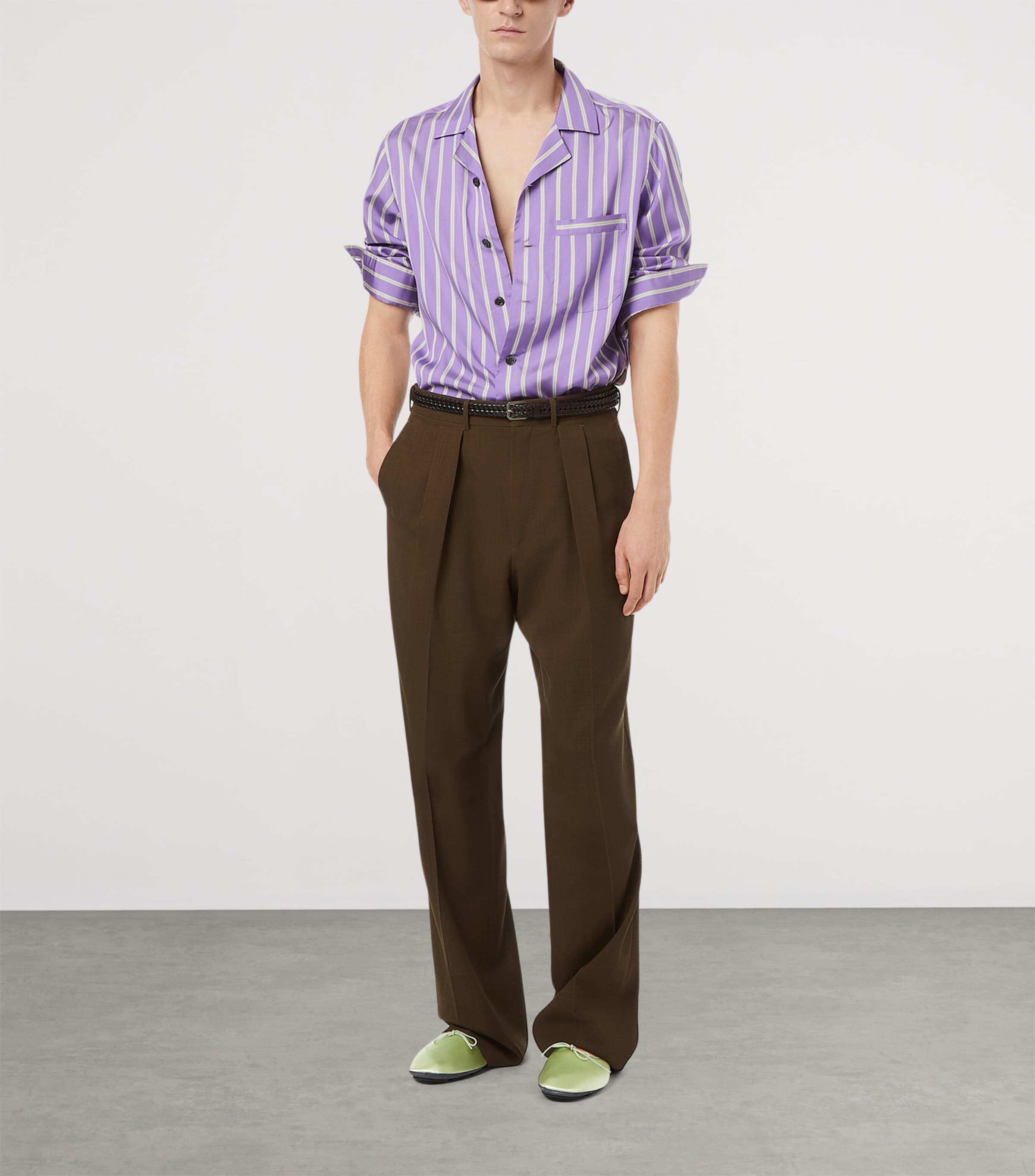 TOM FORD Mens Silk Stripe Shirt Rra Image 2