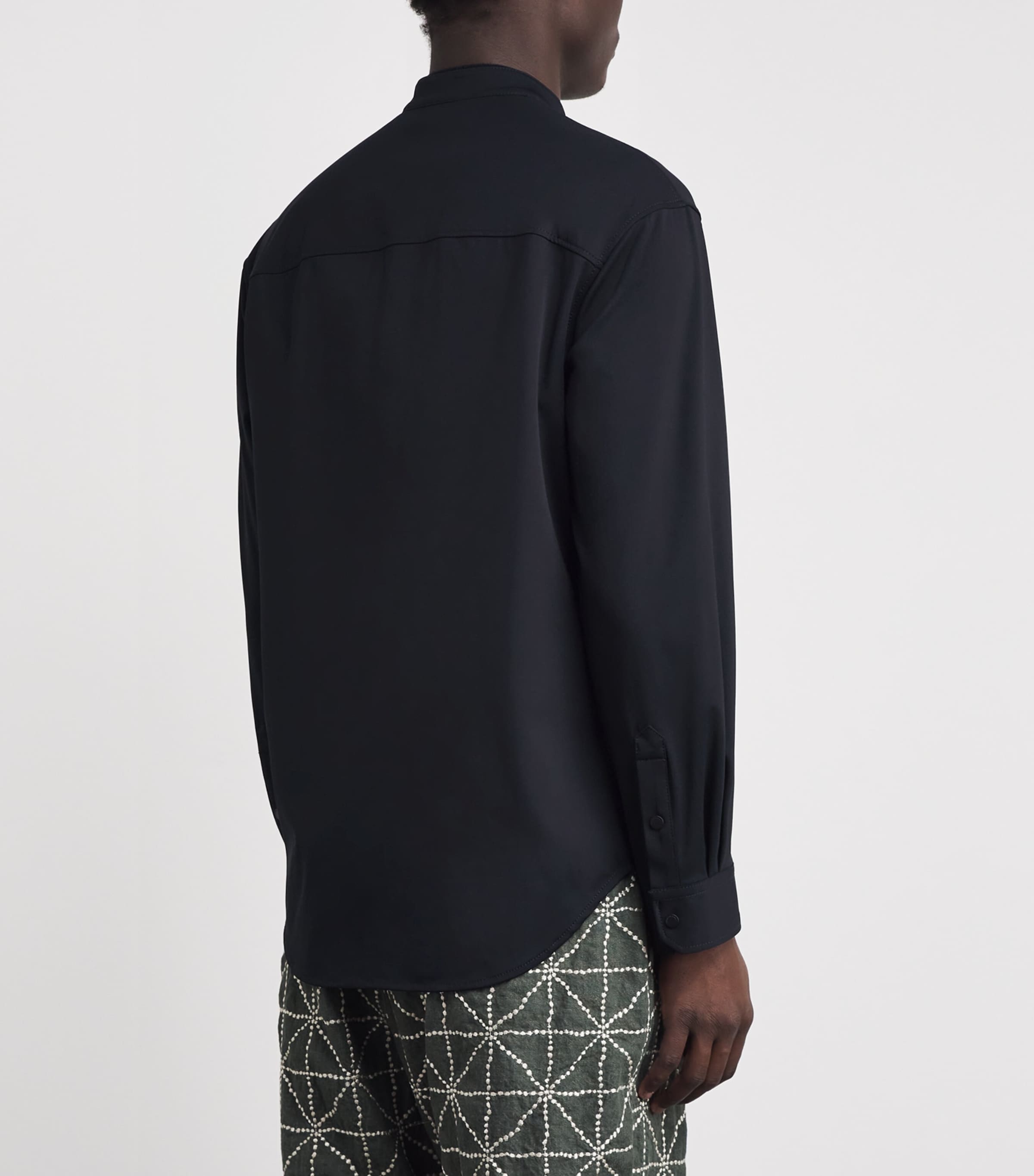 Stretch-Jersey Mandarin-Collar Shirt UB118 Image 4