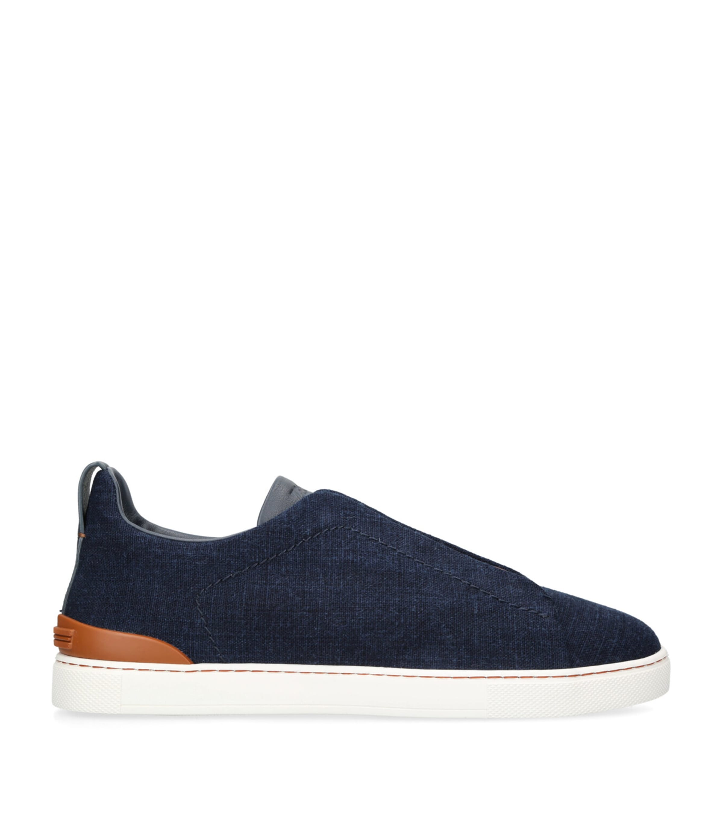 Zegna Denim Triple Stitch Sneakers Denim Image 1