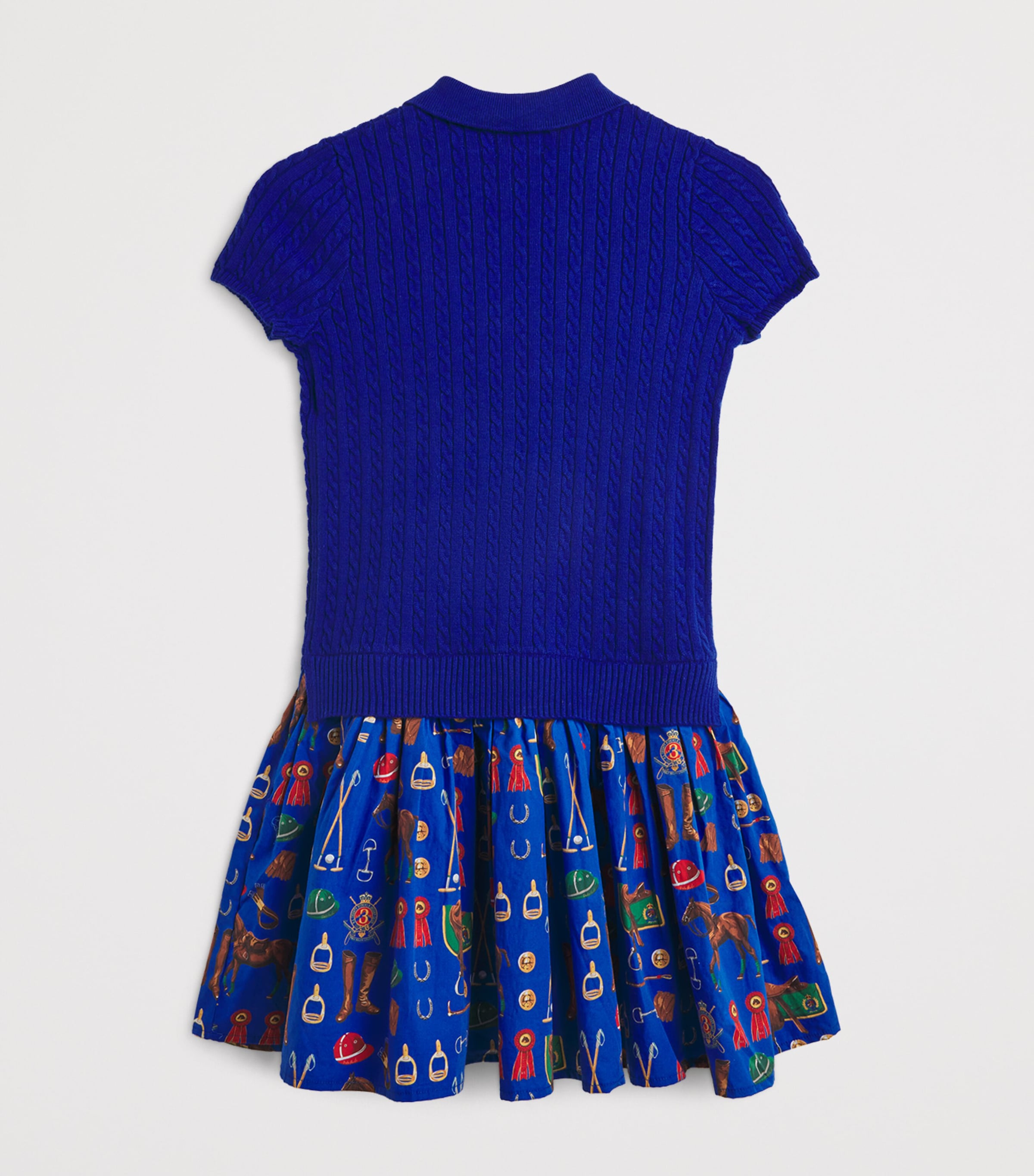 Cotton Printed Mini-Cable Dress (7-14 Years) BLUE Image 2