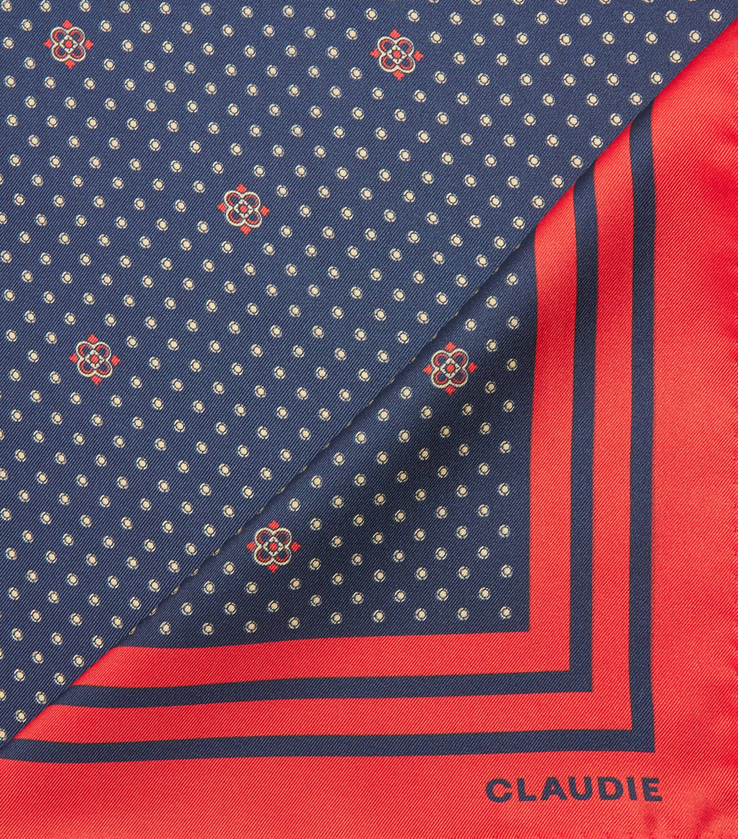 Claudie Pierlot Silk Polka-Dot Square Scarf Dark Print Image 4