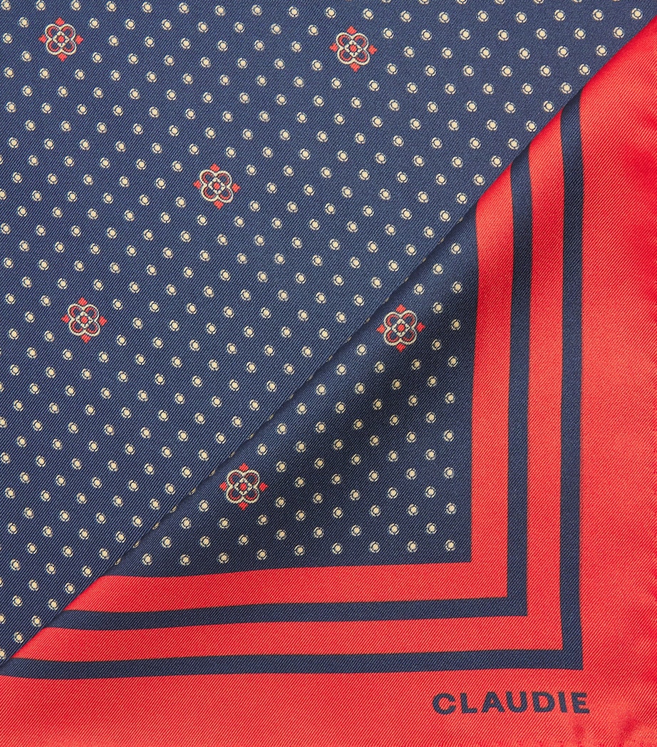 Claudie Pierlot Silk Polka-Dot Square Scarf Dark Print Image 4