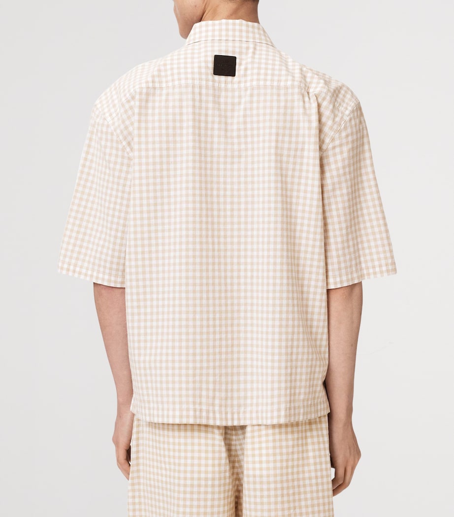 AllSaints Mens Organic Cotton Check Rockland Shirt Desert Yellow Image 4