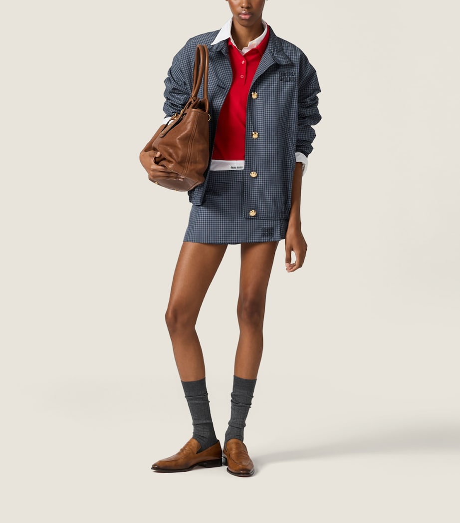 Miu Miu Womens Check Mini Skort Image 2