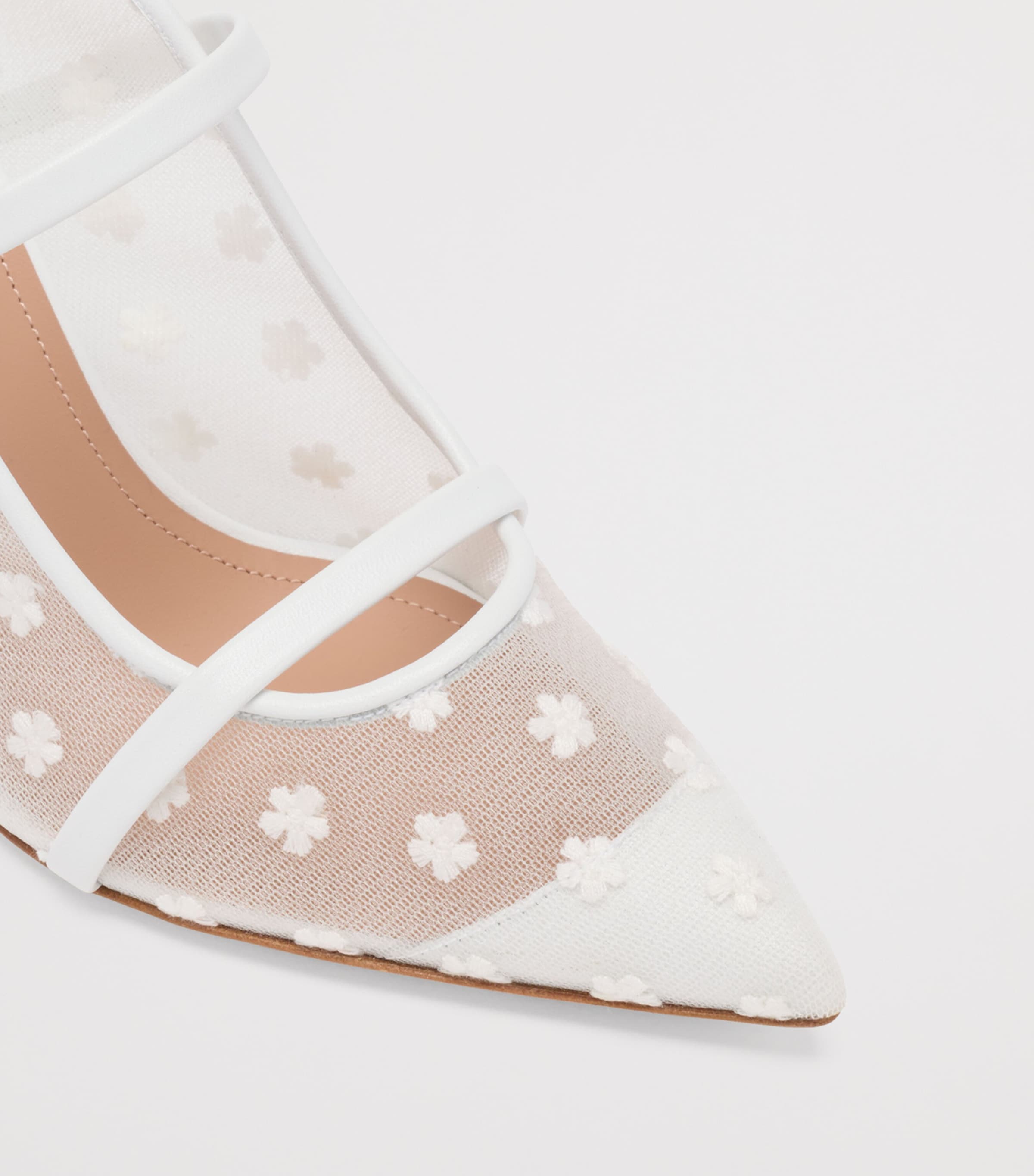 Malone Souliers Mesh Maureen Mules 70 White Image 5