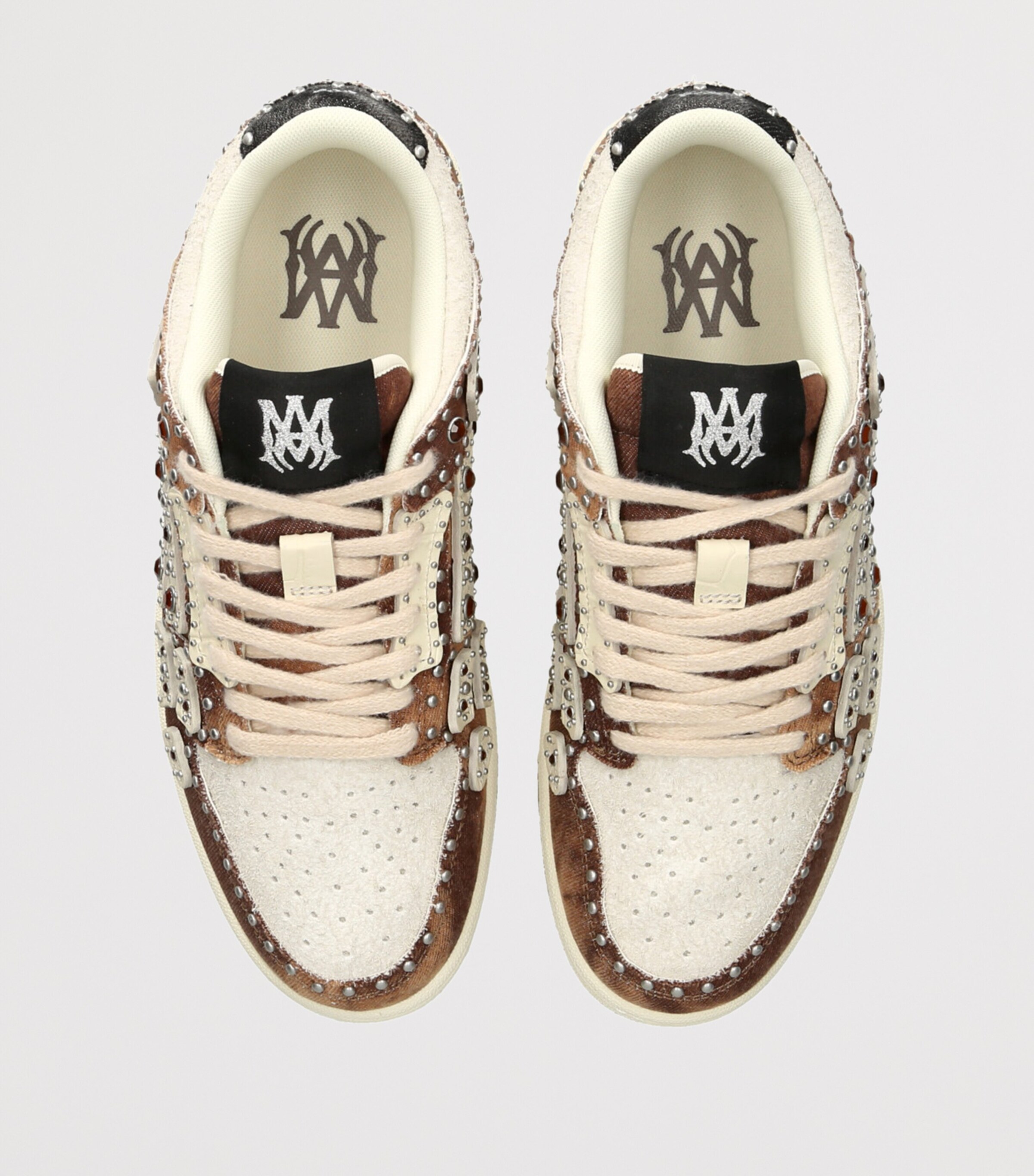 Embellished Skel Top Low Sneakers TAN COMB Image 4