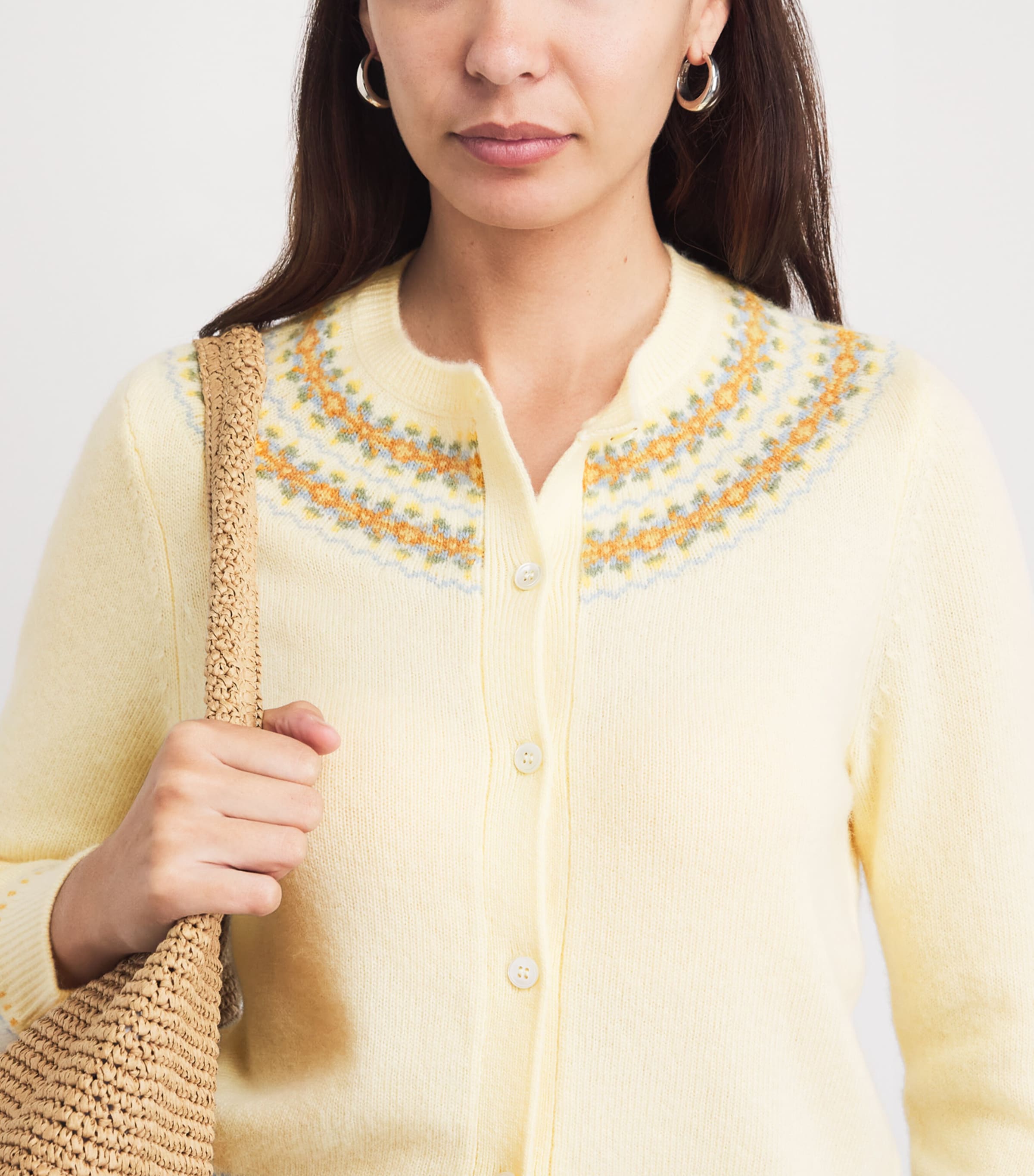 DÔEN Womens Wool-Blend Olympe Cardigan Gateau Image 3