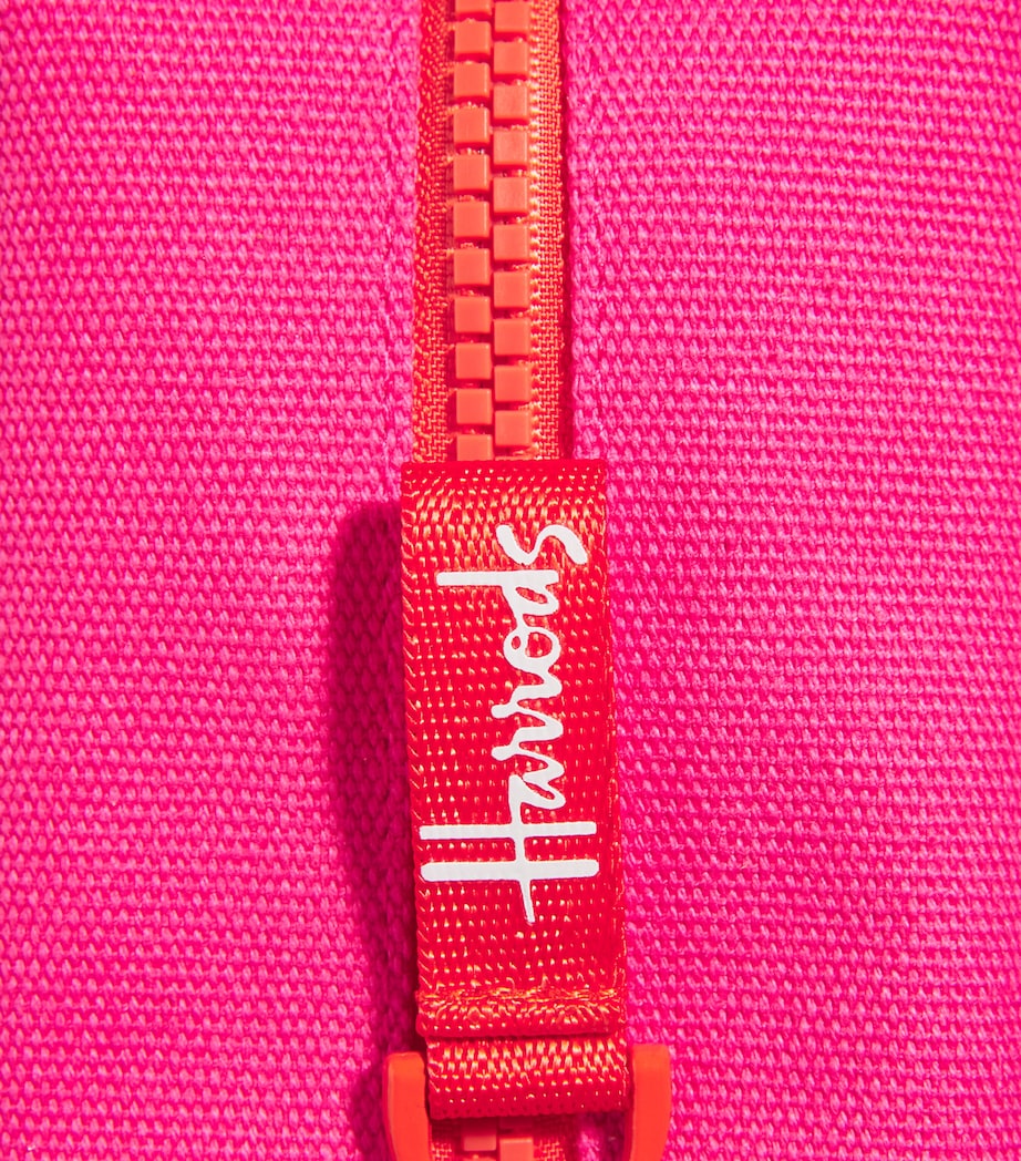 Harrods Cotton Logo Cosmetics Bag Bright Pink Image 4