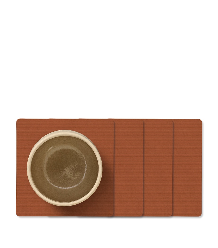 LIND DNA Square Corduroy Coasters (Set of 4) Orange Image 1