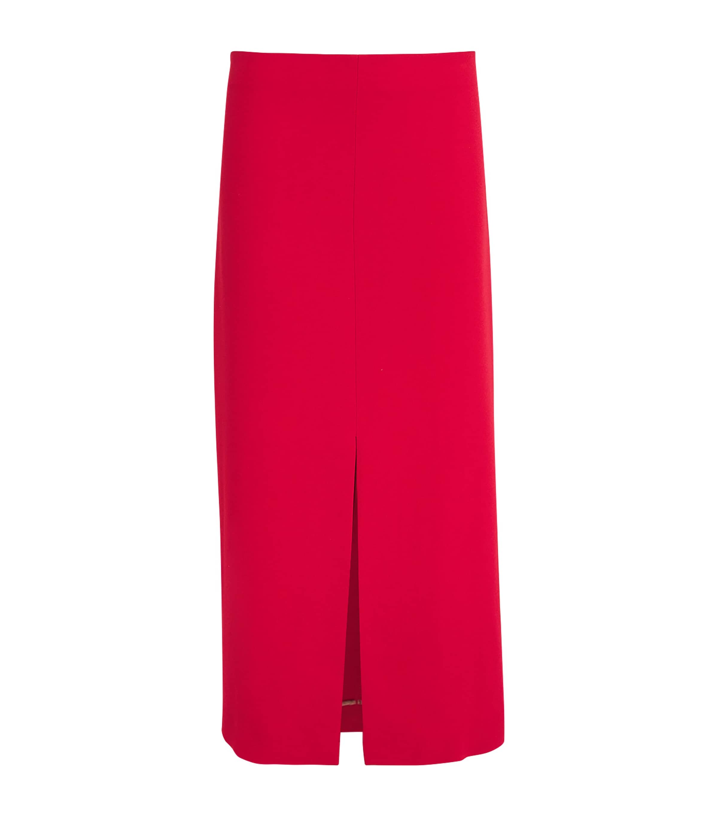 Carven Crepe Midi Skirt In Red