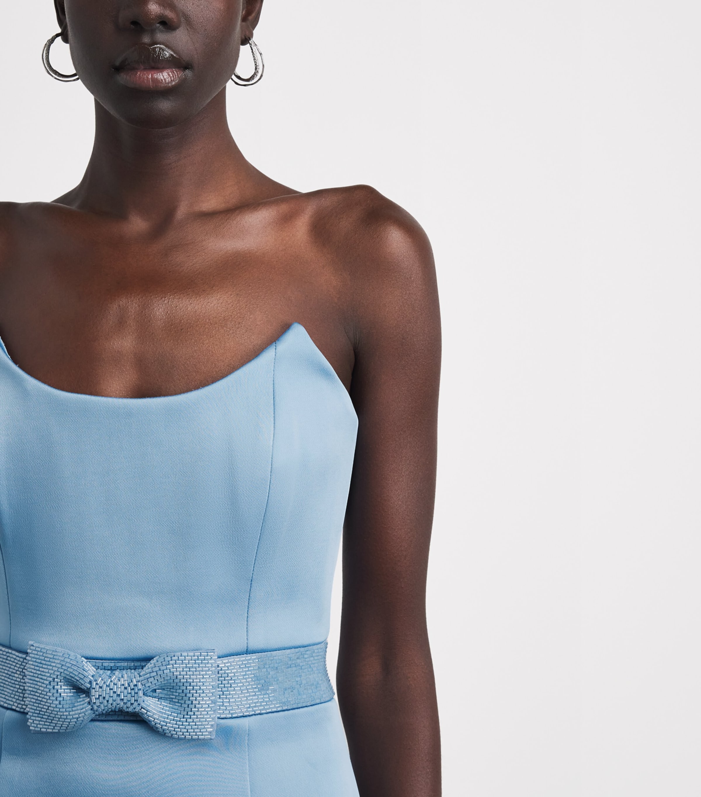 Rebecca Vallance Womens Kai Midi Dress Pale Blue Image 3